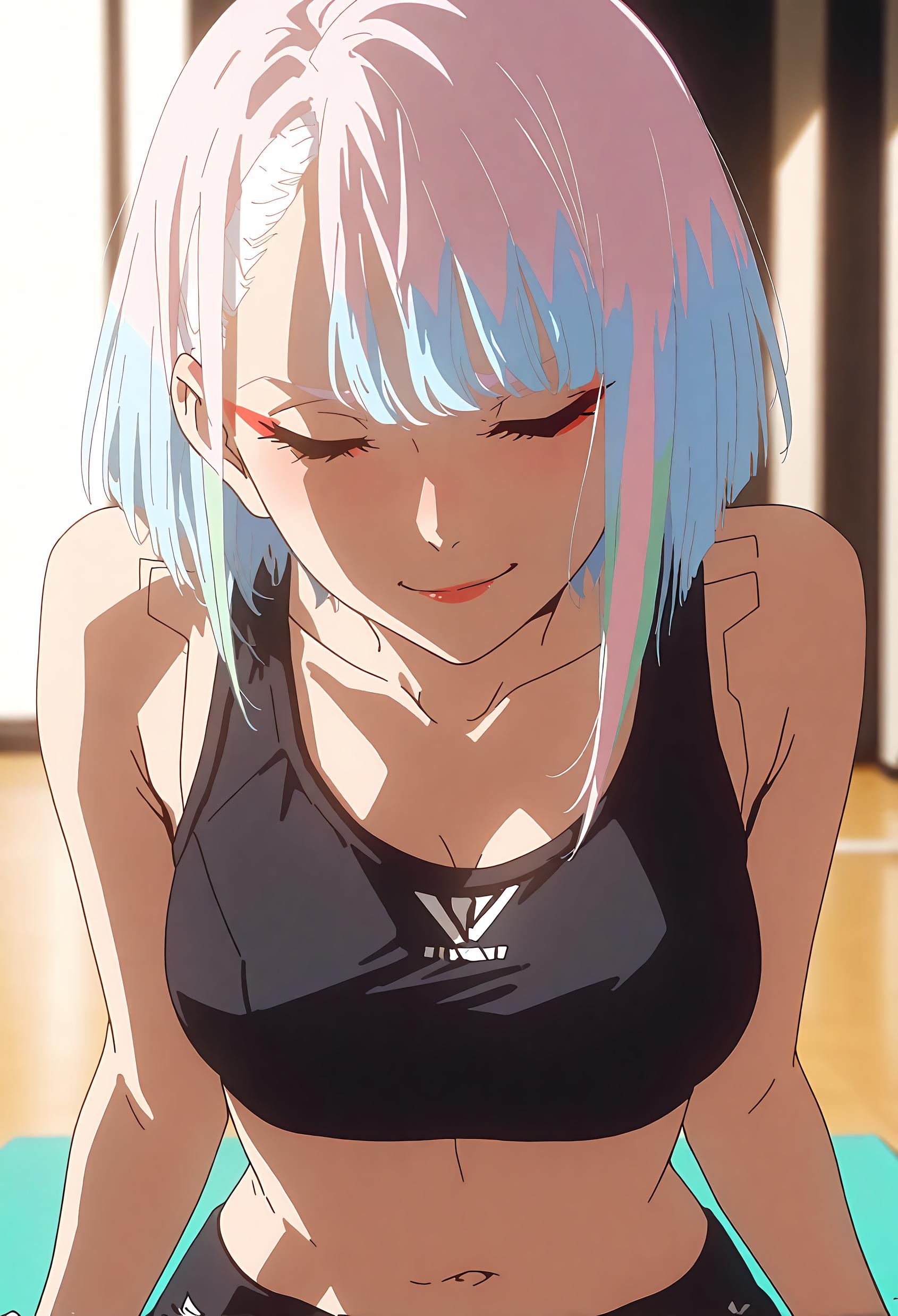 Cô Gái Anime Tạo Bởi AI - 露西娜: Đường Biên Cyberpunk, Tóc Xanh, Ngực Lớn, Cô Gái Tóc Bạc Với Đường Cong Hoàn Hảo, Sự Quyến Rũ Tột Đỉnh 63P