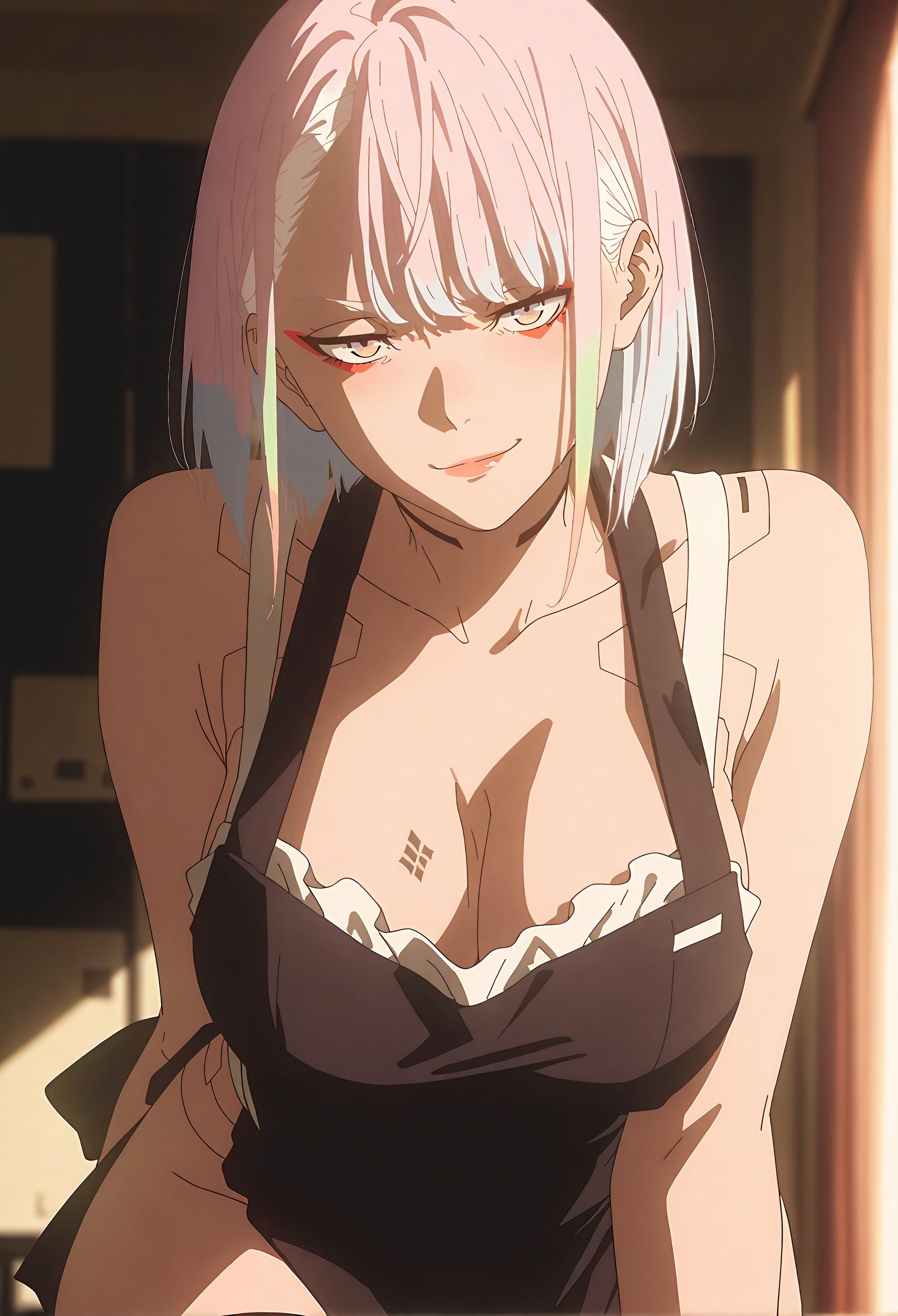 Cô Gái Anime Tạo Bởi AI - 露西娜: Đường Biên Cyberpunk, Tóc Xanh, Ngực Lớn, Cô Gái Tóc Bạc Với Đường Cong Hoàn Hảo, Sự Quyến Rũ Tột Đỉnh 63P