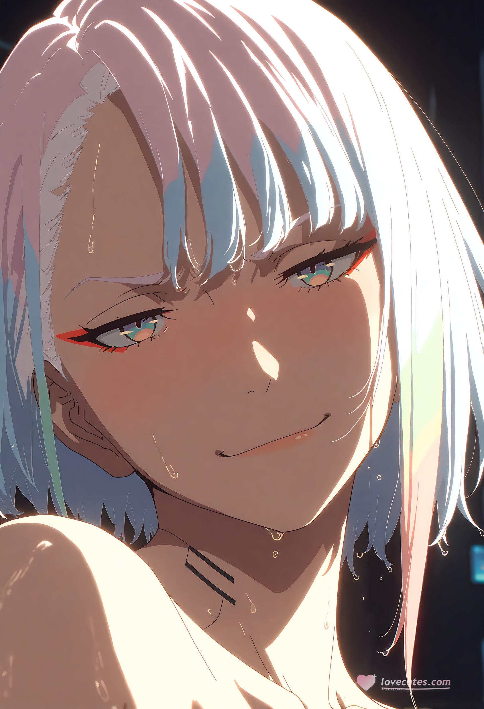 Cô Gái Anime Tạo Bởi AI - 露西娜: Đường Biên Cyberpunk, Tóc Xanh, Ngực Lớn, Cô Gái Tóc Bạc Với Đường Cong Hoàn Hảo, Sự Quyến Rũ Tột Đỉnh 63P