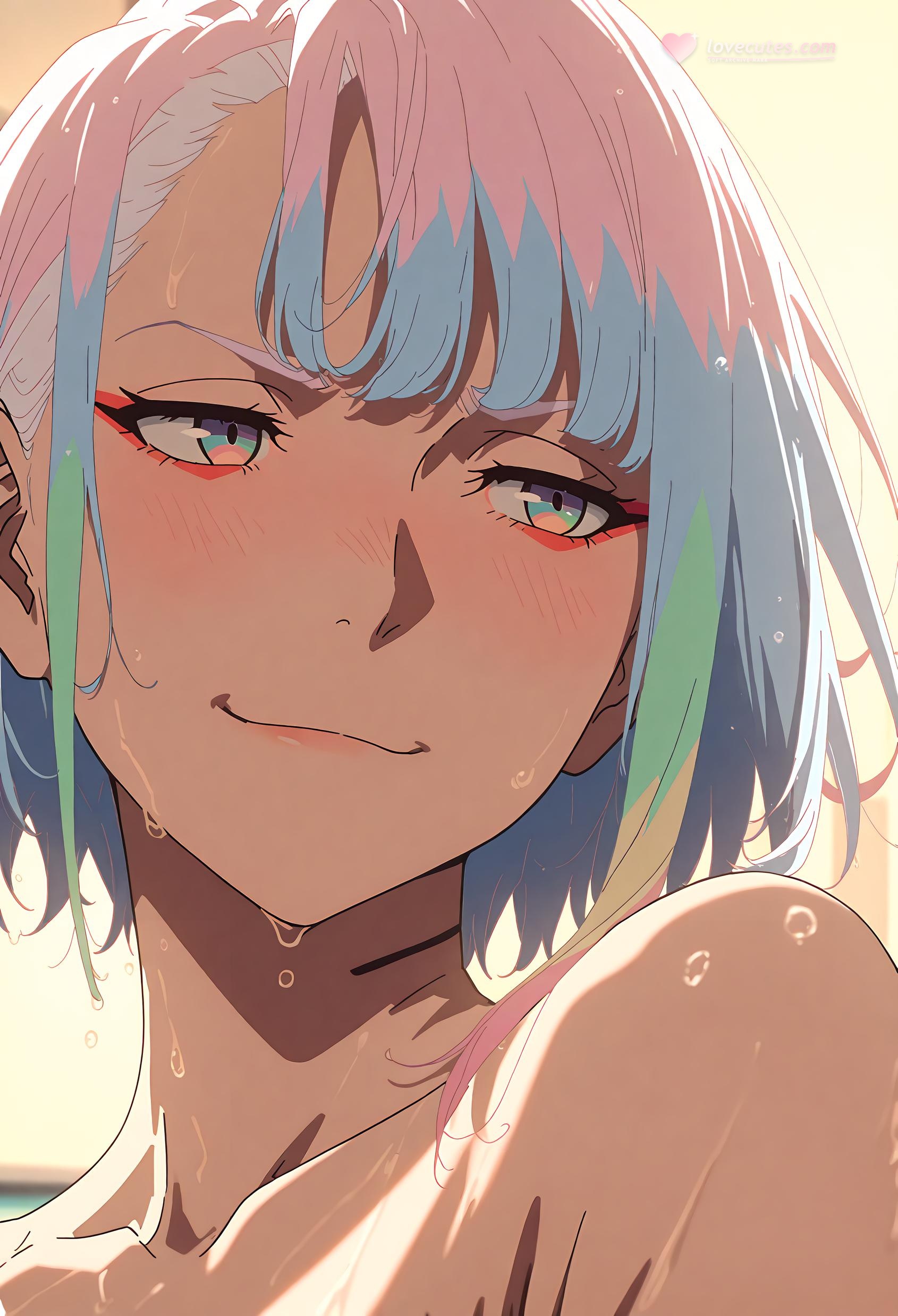 Cô Gái Anime Tạo Bởi AI - 露西娜: Đường Biên Cyberpunk, Tóc Xanh, Ngực Lớn, Cô Gái Tóc Bạc Với Đường Cong Hoàn Hảo, Sự Quyến Rũ Tột Đỉnh 63P