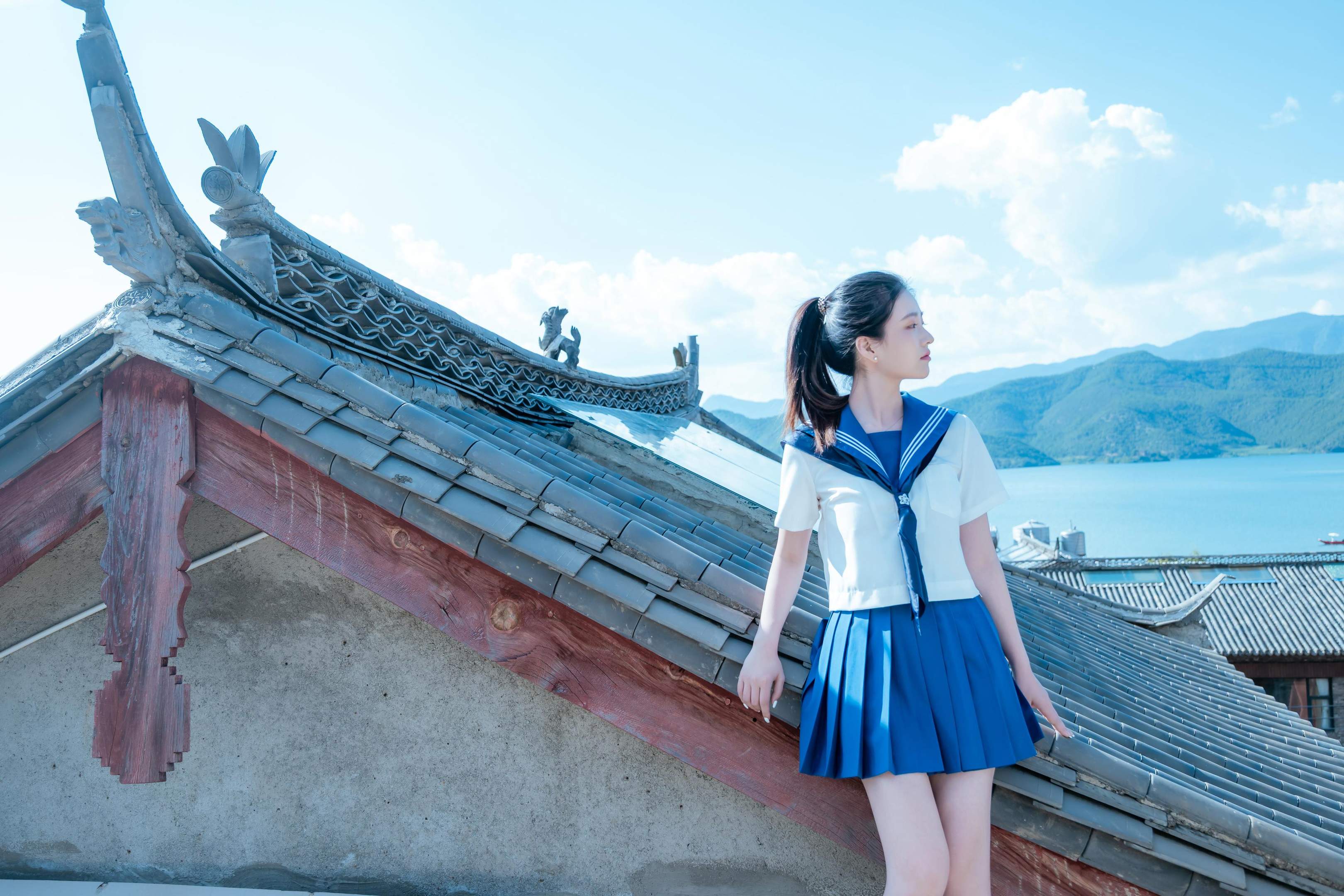 [写真] 年年Nnian - 泡沫の夏JK：夏のアウトドア制服テーマ 清純とセクシーが交錯する大人の雰囲気 78P