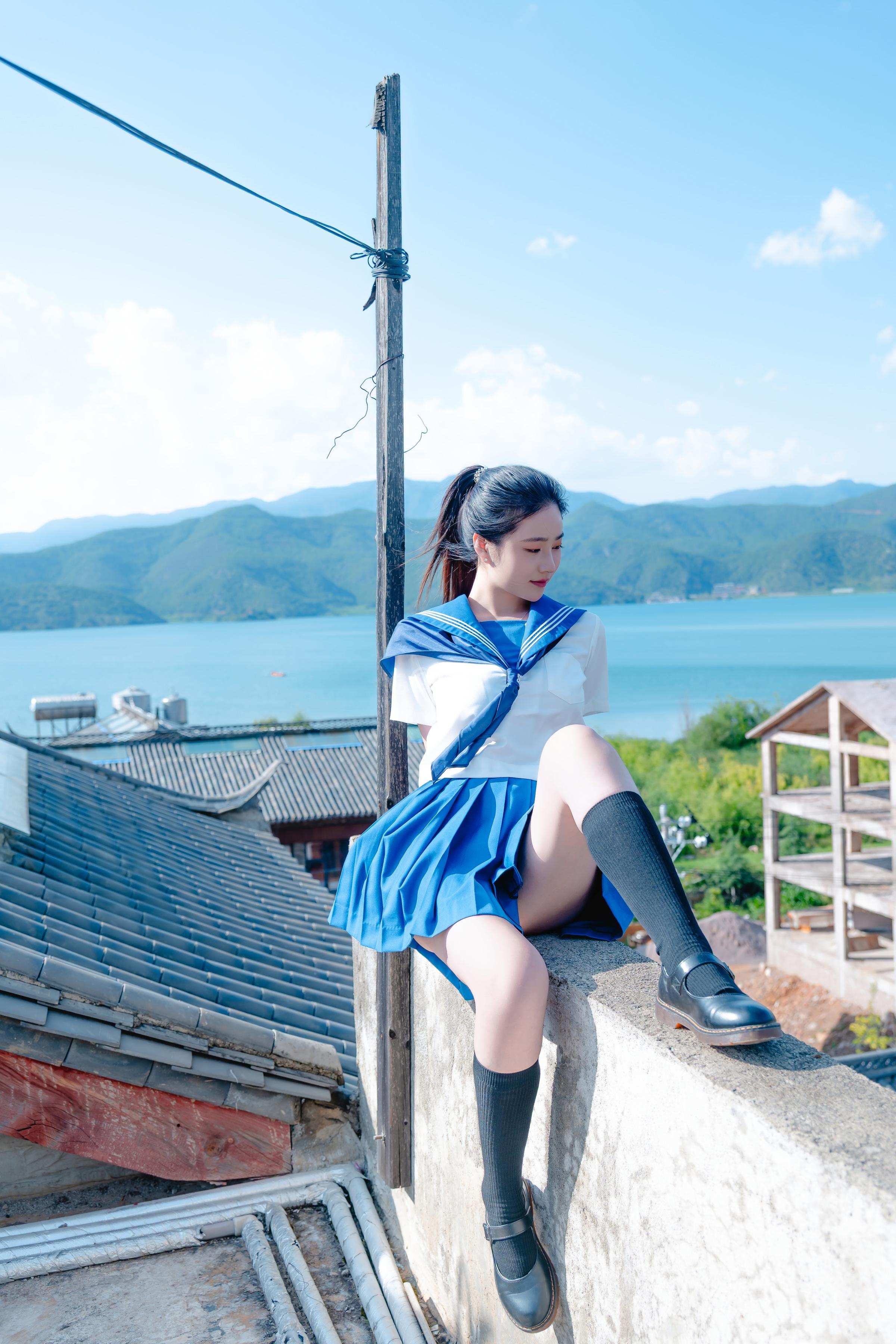 [写真] 年年Nnian - 泡沫の夏JK：夏のアウトドア制服テーマ 清純とセクシーが交錯する大人の雰囲気 78P
