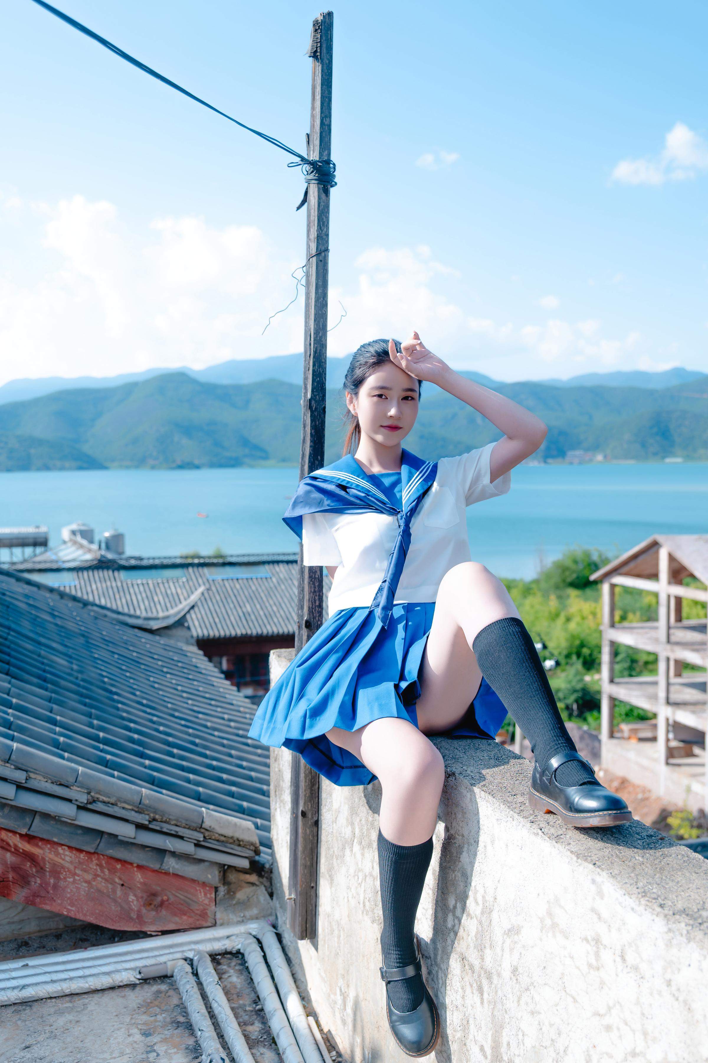 [写真] 年年Nnian - 泡沫の夏JK：夏のアウトドア制服テーマ 清純とセクシーが交錯する大人の雰囲気 78P