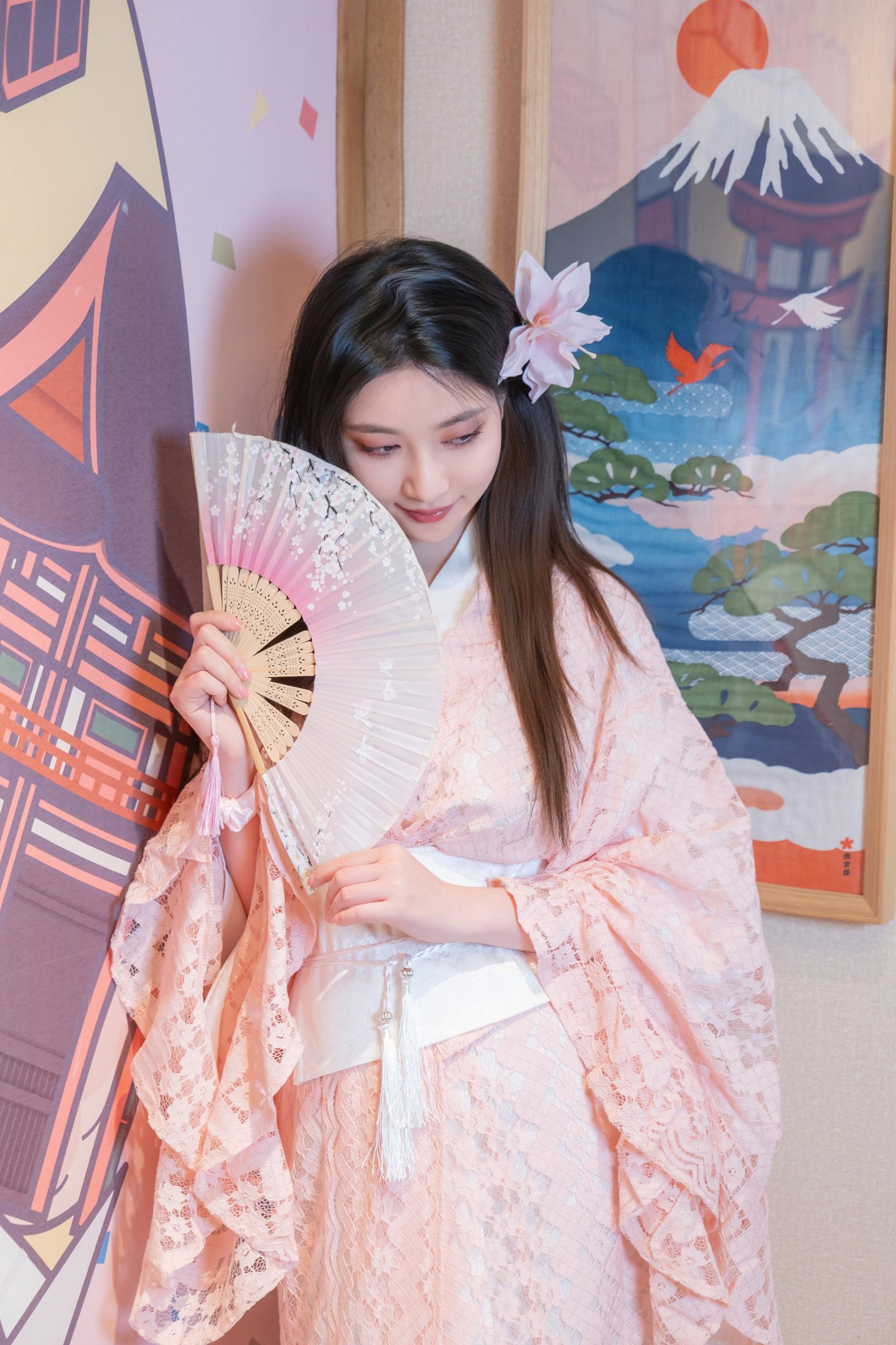 [私房] 年年Nnian - 漫花：櫻花古風外景與和風私房交織 柔美氛圍下的大尺度呈現 86P