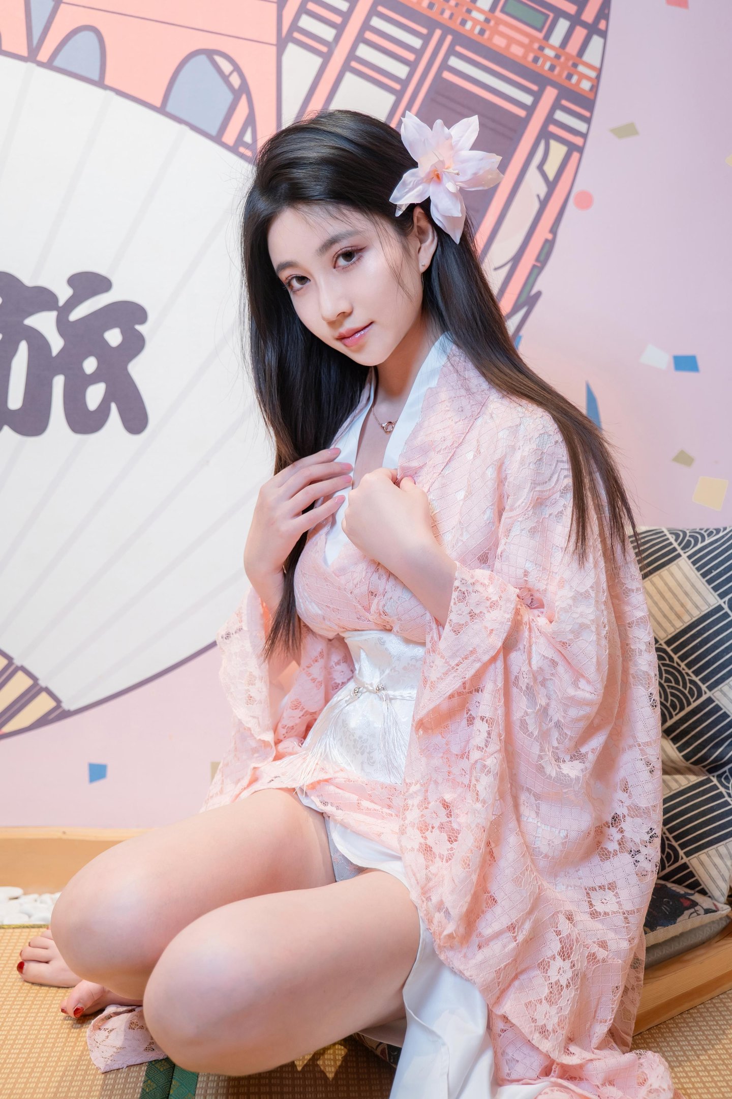 [私房] 年年Nnian - 漫花：櫻花古風外景與和風私房交織 柔美氛圍下的大尺度呈現 86P