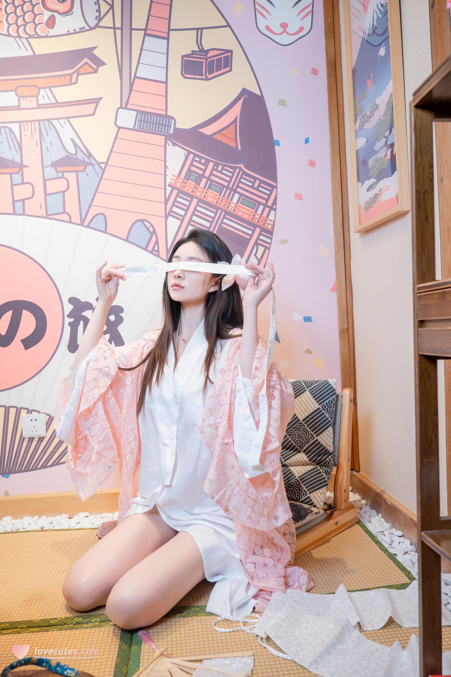 [私房] 年年Nnian - 漫花：櫻花古風外景與和風私房交織 柔美氛圍下的大尺度呈現 86P