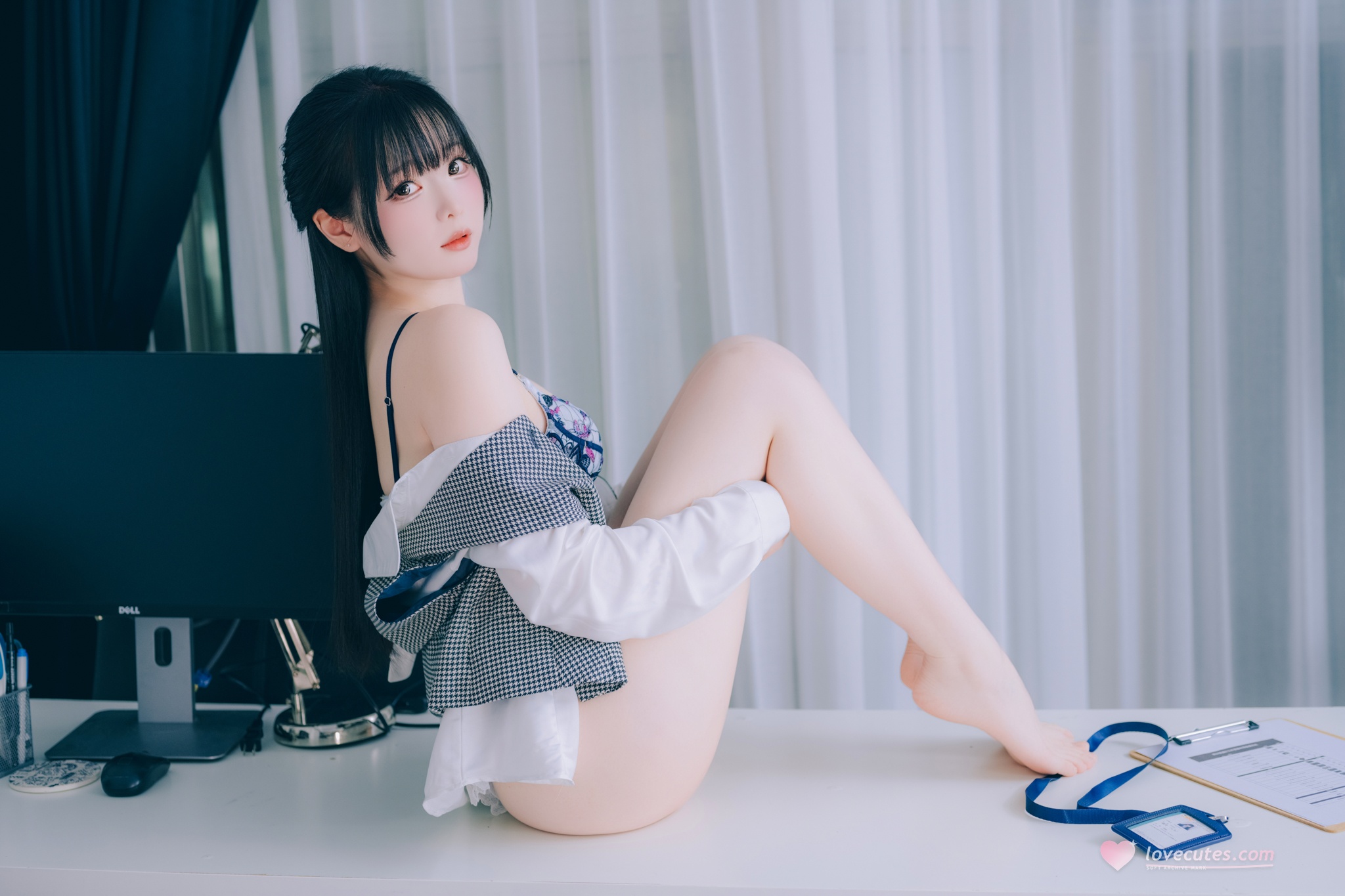 [私房] 霜月shimo - 秘密のオフィス Vol.02：オフィステーマの情趣下着、冷艶な気質と大尺度の雰囲気が交錯する139P