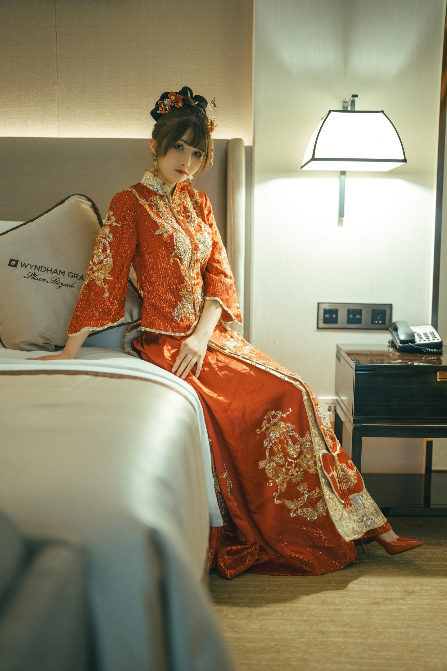 '[私房] Lộc Bát Tuổi - Câu Chuyện Cưới Mới: Áo Cưới Đỏ Trung Quốc Trong Phòng Cưới, Dán Che Đi Điểm Đẹp 108P1V'