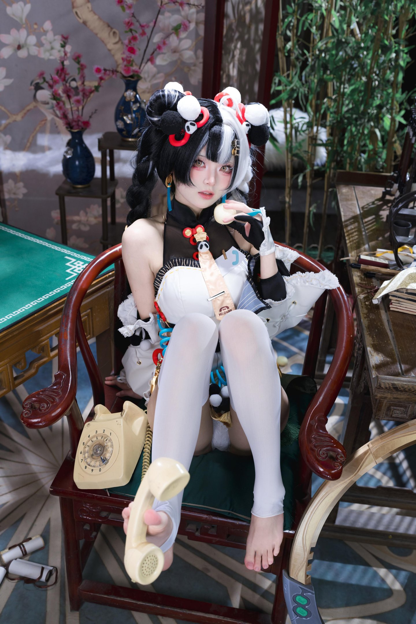 [cosplay] 九柒喵 - 琉音：白絲美腿露肩爆乳 東方風古韻 41P
