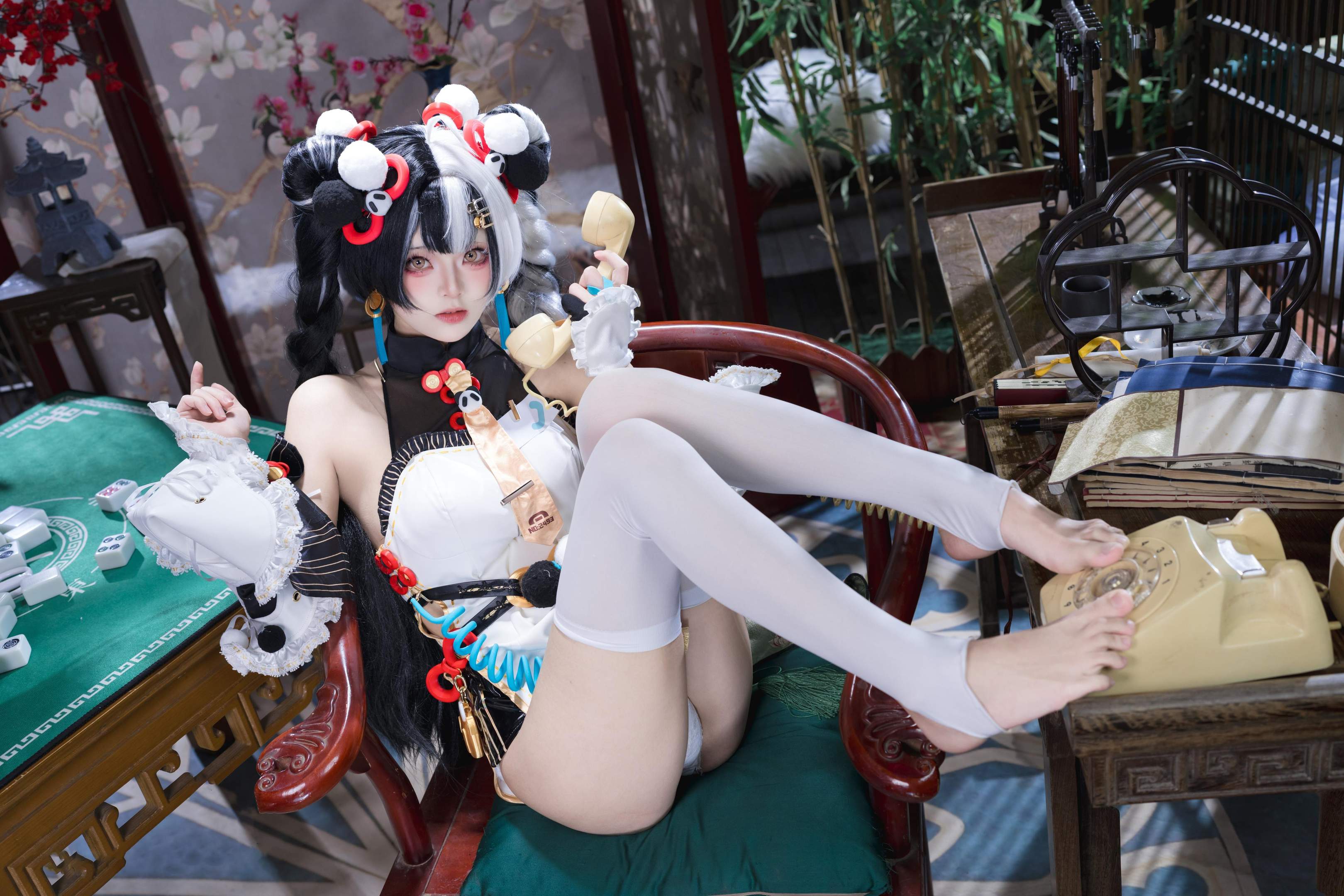 [cosplay] 九柒喵 - 琉音：白絲美腿露肩爆乳 東方風古韻 41P