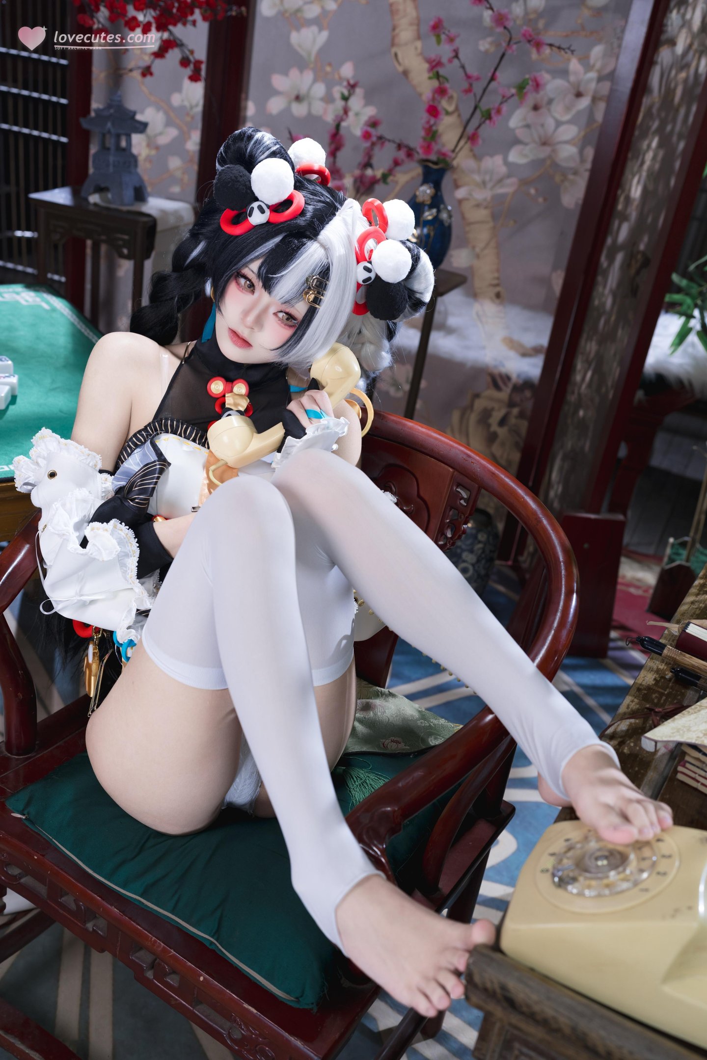 [cosplay] 九柒喵 - 琉音：白絲美腿露肩爆乳 東方風古韻 41P