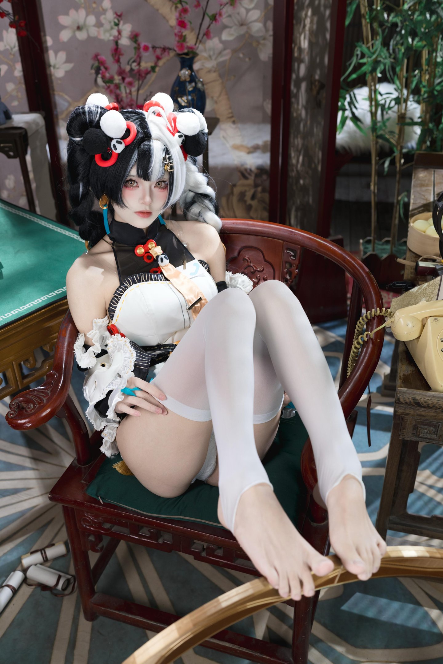 [cosplay] 九柒喵 - 琉音：白絲美腿露肩爆乳 東方風古韻 41P