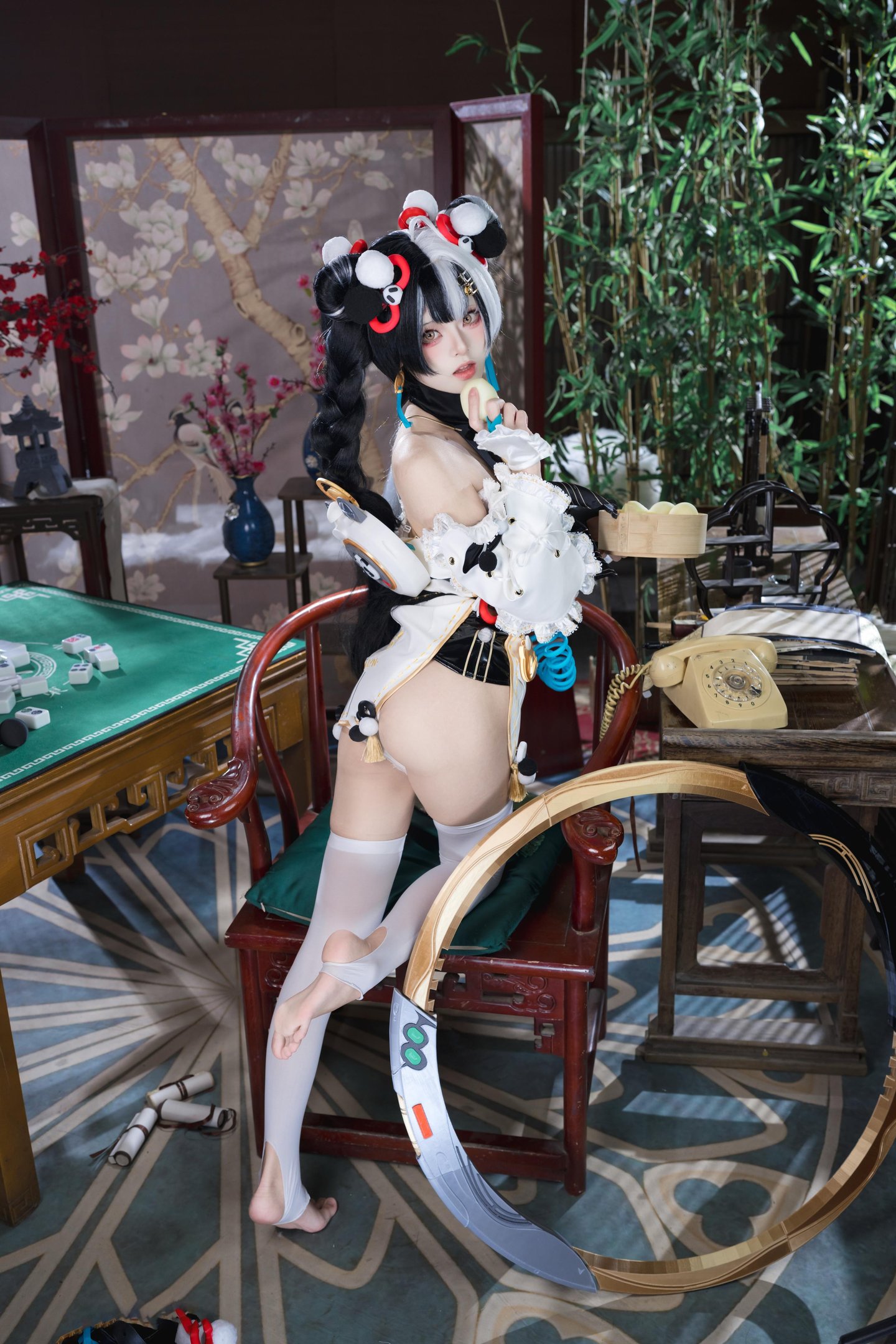 [cosplay] 九柒喵 - 琉音：白絲美腿露肩爆乳 東方風古韻 41P