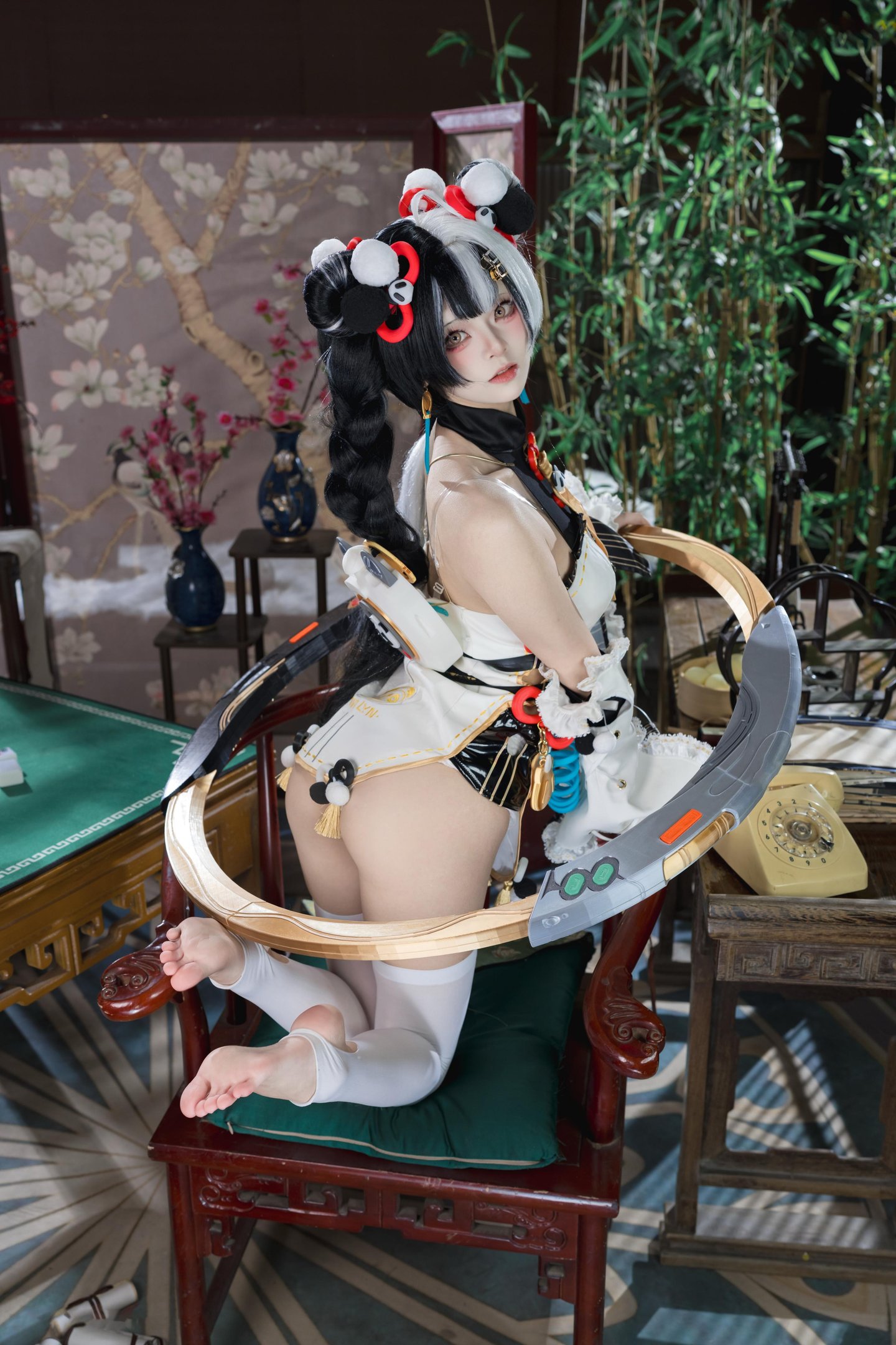 [cosplay] 九柒喵 - 琉音：白丝美腿露肩爆乳 东方风古韵 41P