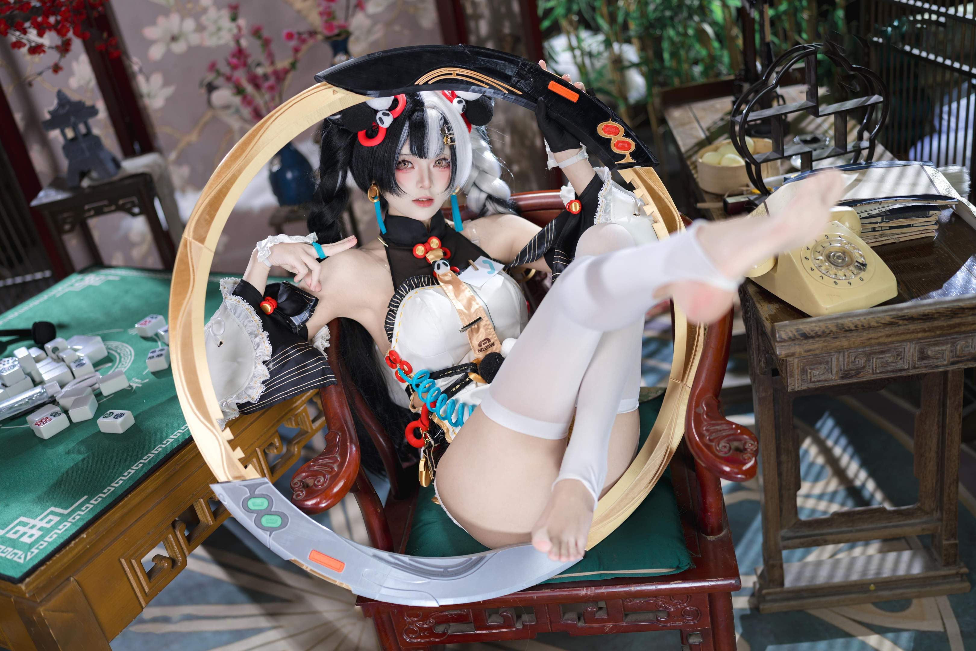 [cosplay] 九柒喵 - 琉音：白丝美腿露肩爆乳 东方风古韵 41P