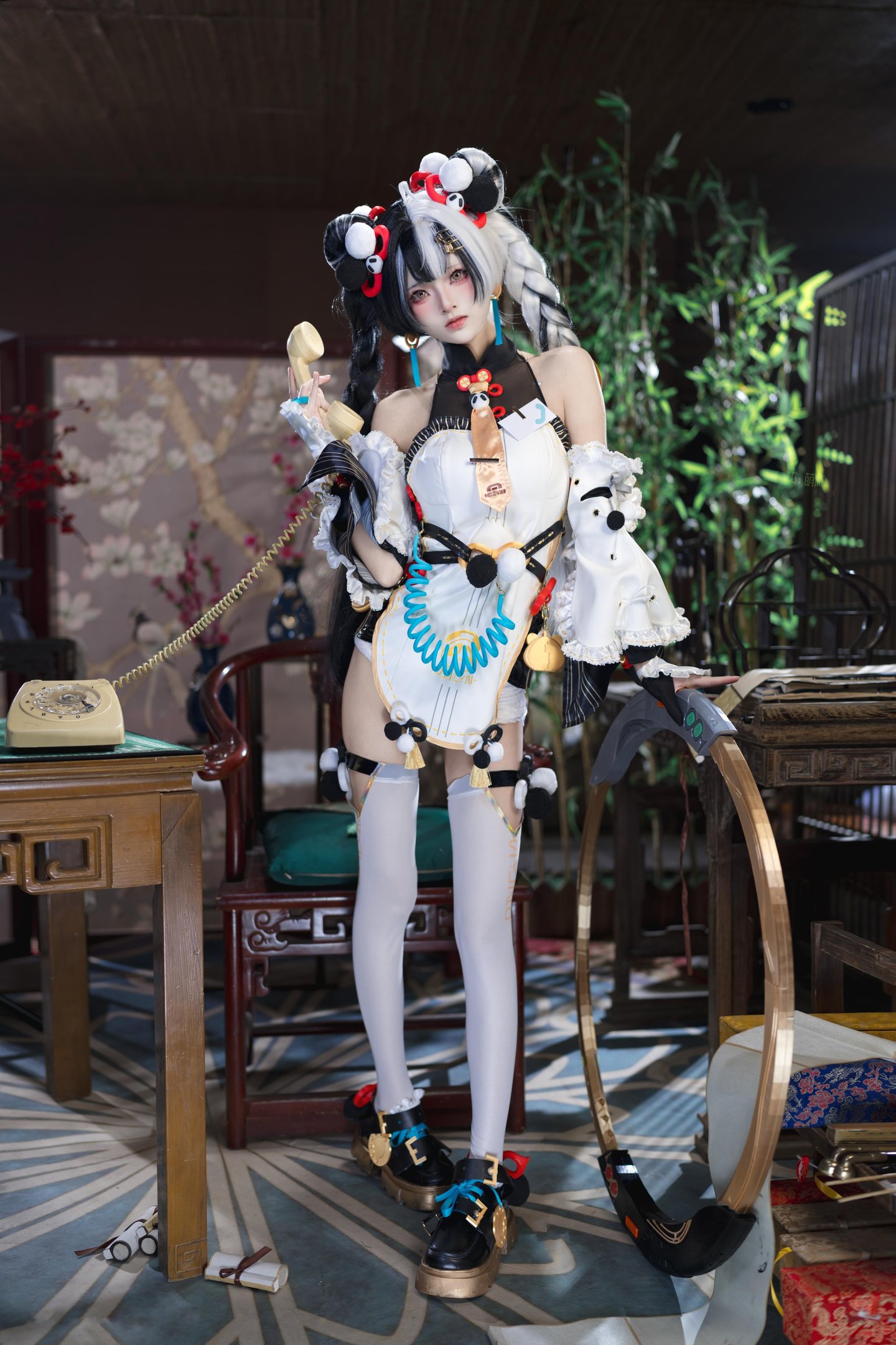[costume] Cửu Thất Miêu - Liêu Âm: Bạch Tơ Mỹ Đùi, Lộ Vai, Ngực Đầy Đặn, Phong Cách Đông Phương Cổ Điển 41P