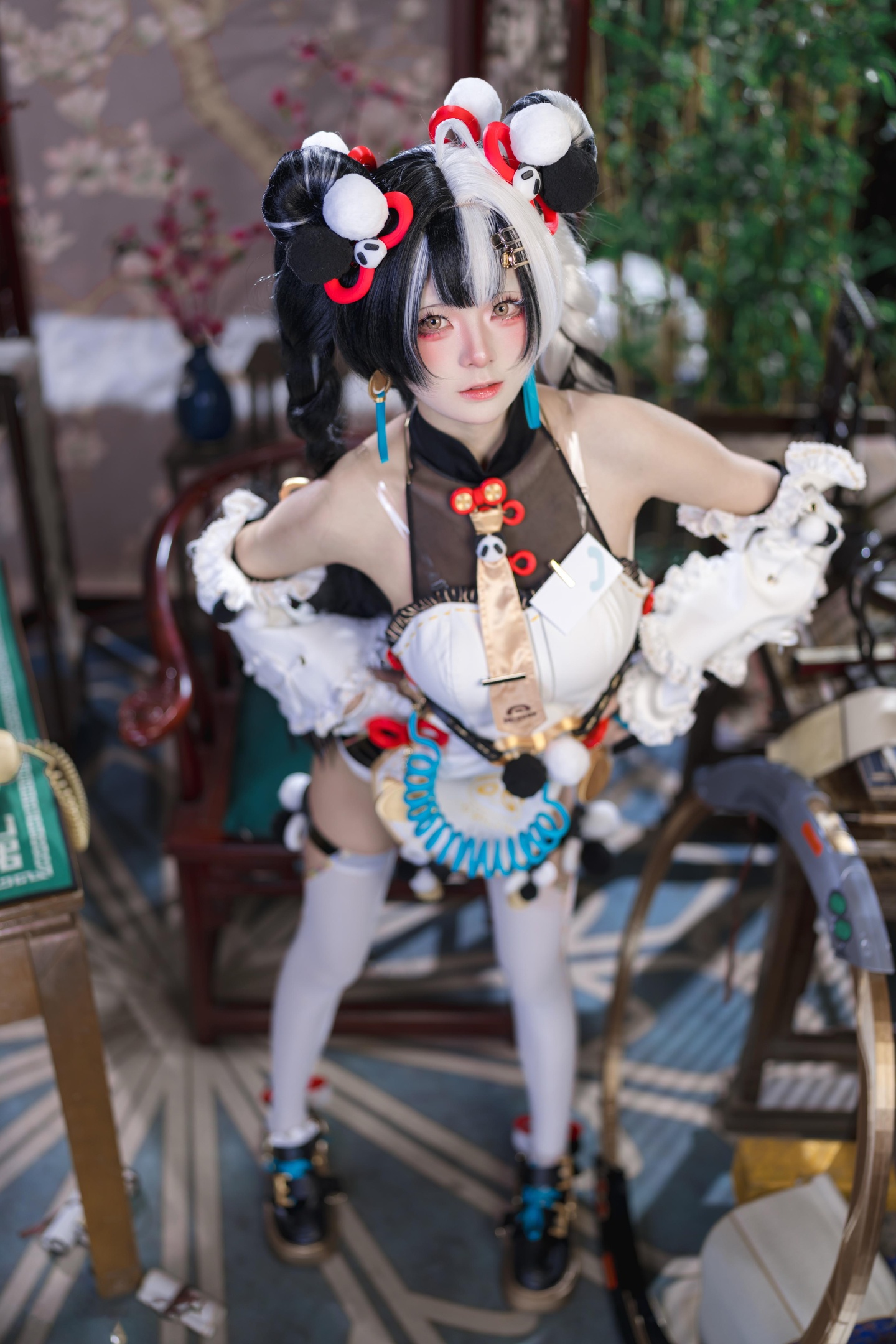 [costume] Cửu Thất Miêu - Liêu Âm: Bạch Tơ Mỹ Đùi, Lộ Vai, Ngực Đầy Đặn, Phong Cách Đông Phương Cổ Điển 41P