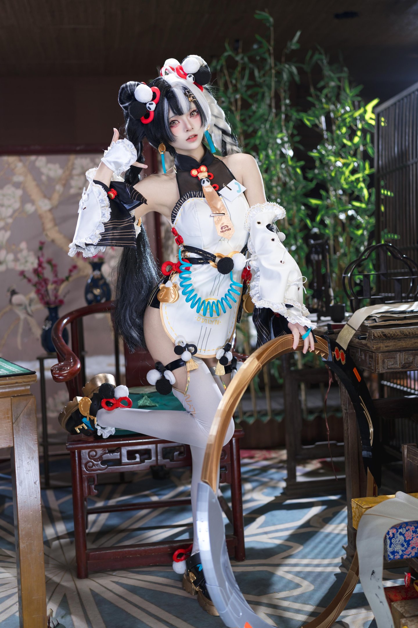 [costume] Cửu Thất Miêu - Liêu Âm: Bạch Tơ Mỹ Đùi, Lộ Vai, Ngực Đầy Đặn, Phong Cách Đông Phương Cổ Điển 41P