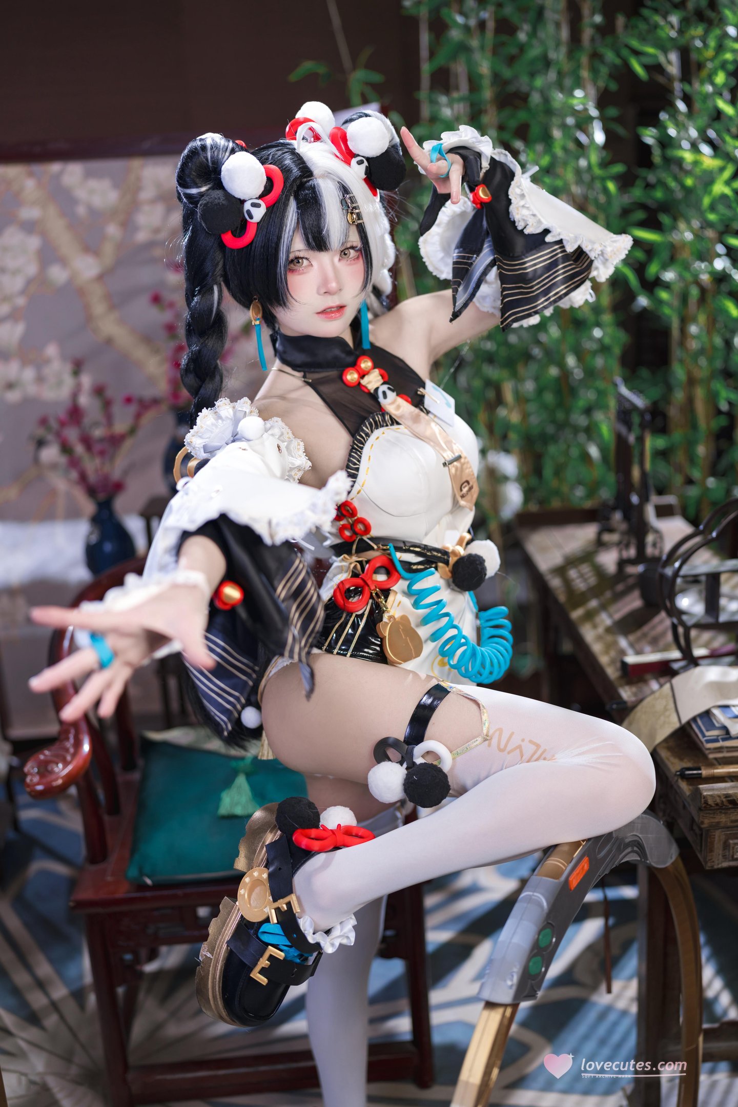 [costume] Cửu Thất Miêu - Liêu Âm: Bạch Tơ Mỹ Đùi, Lộ Vai, Ngực Đầy Đặn, Phong Cách Đông Phương Cổ Điển 41P