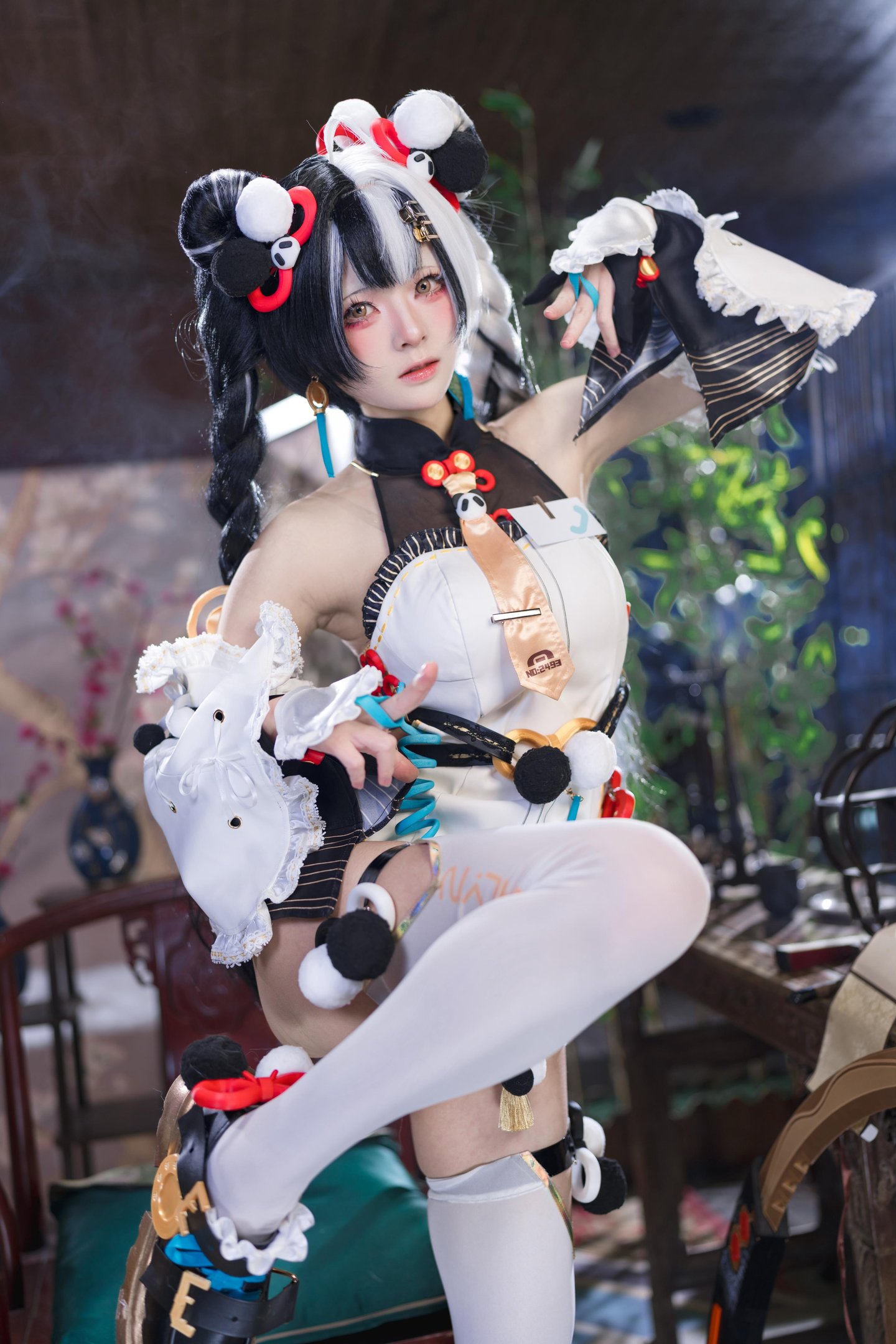 [costume] Cửu Thất Miêu - Liêu Âm: Bạch Tơ Mỹ Đùi, Lộ Vai, Ngực Đầy Đặn, Phong Cách Đông Phương Cổ Điển 41P