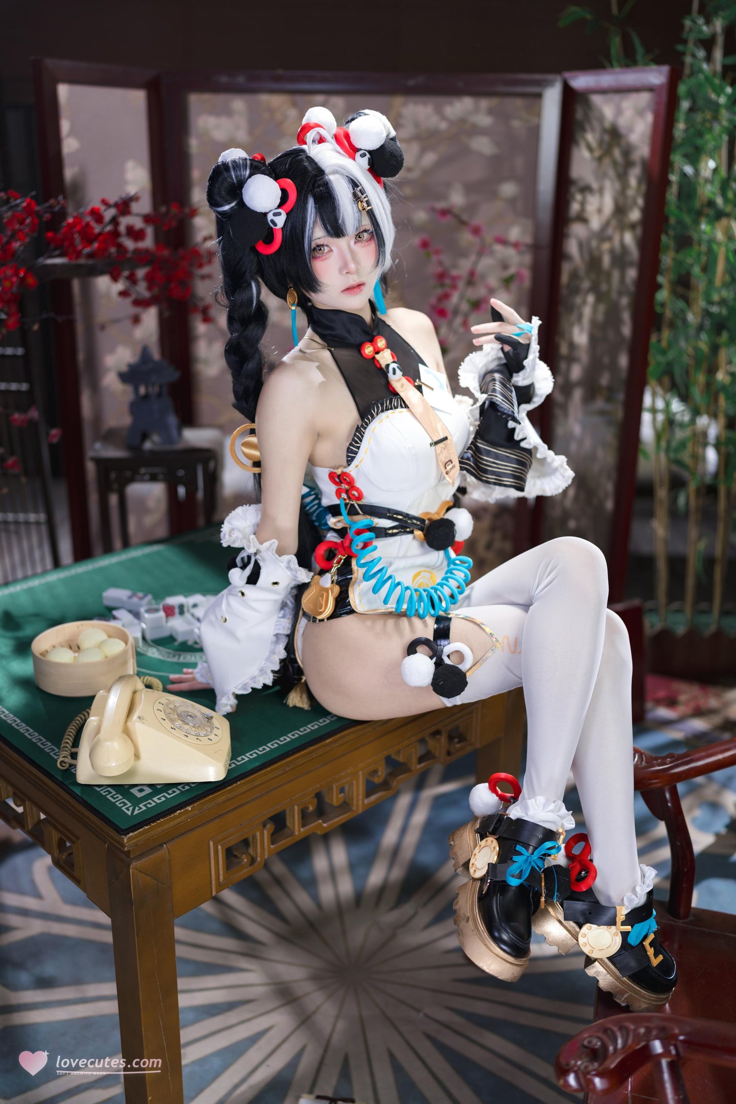 [costume] Cửu Thất Miêu - Liêu Âm: Bạch Tơ Mỹ Đùi, Lộ Vai, Ngực Đầy Đặn, Phong Cách Đông Phương Cổ Điển 41P