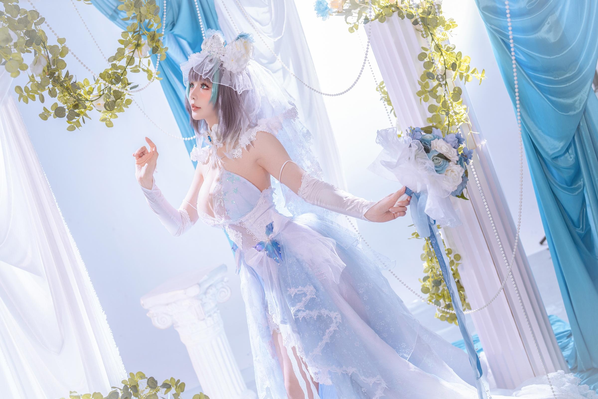 【コスプレ】星之迟迟Hoshilily - 碧蓝航线 柴郡：白ブルー礼装と猫耳要素の融合 44P