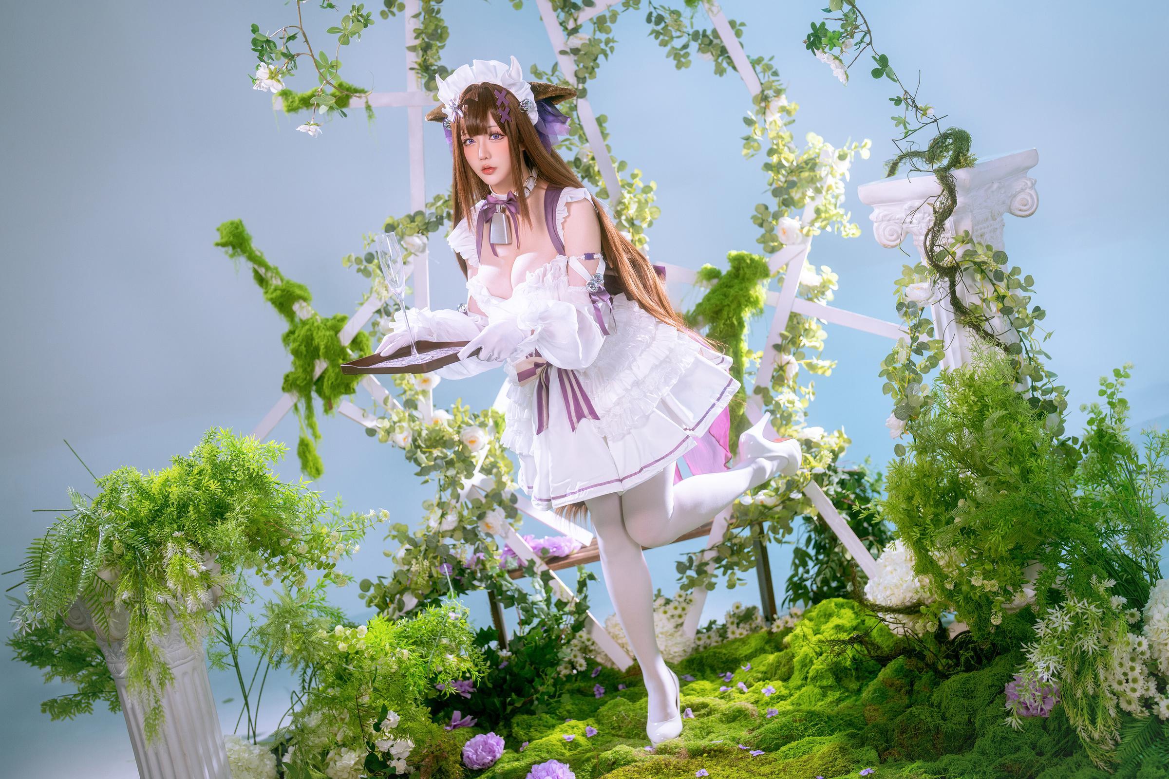 [cosplay] 星之迟迟Hoshilily - 碧藍航線 樫野：白紫禮裙與貓耳元素交織 甜美軟萌氣質下的角色還原 45P