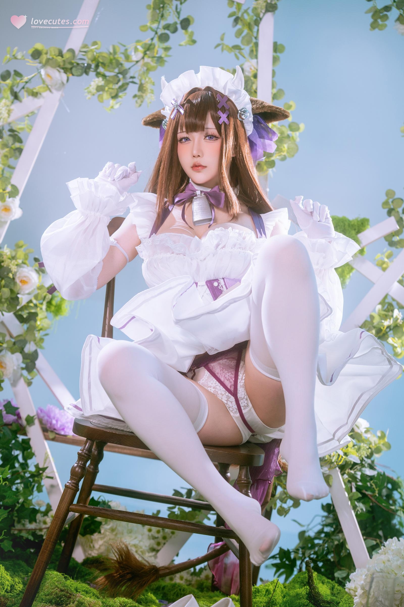 [cosplay] 星之迟迟Hoshilily - 碧藍航線 樫野：白紫禮裙與貓耳元素交織 甜美軟萌氣質下的角色還原 45P