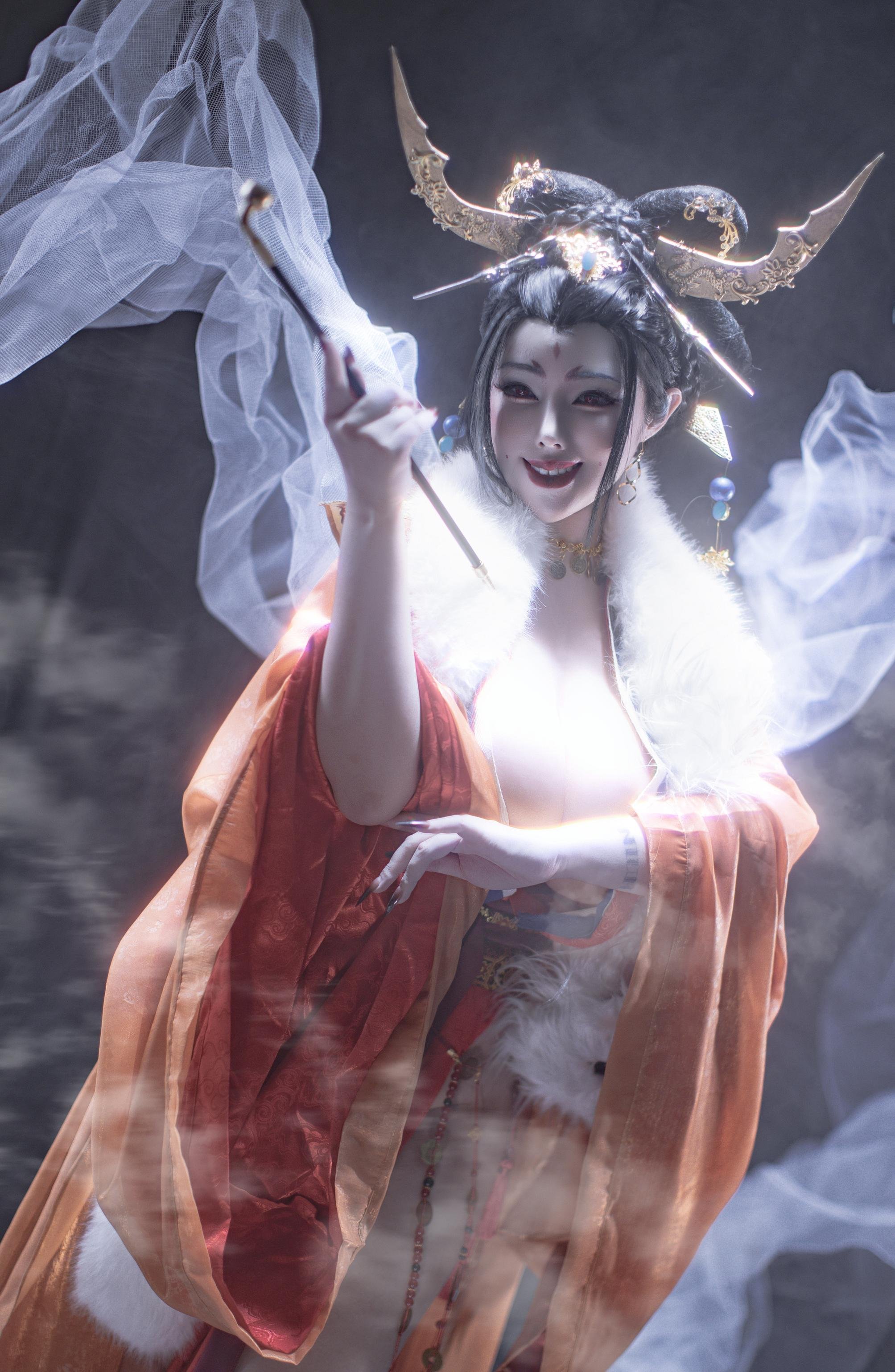 '[cosplay] TiTi - Hồ Ly Vô Thường: Phong Cách Cổ Điển Dưới Khói Sương, Vẻ Đẹp Quyến Rũ và Trang Phục Lộng Lẫy 91P'
