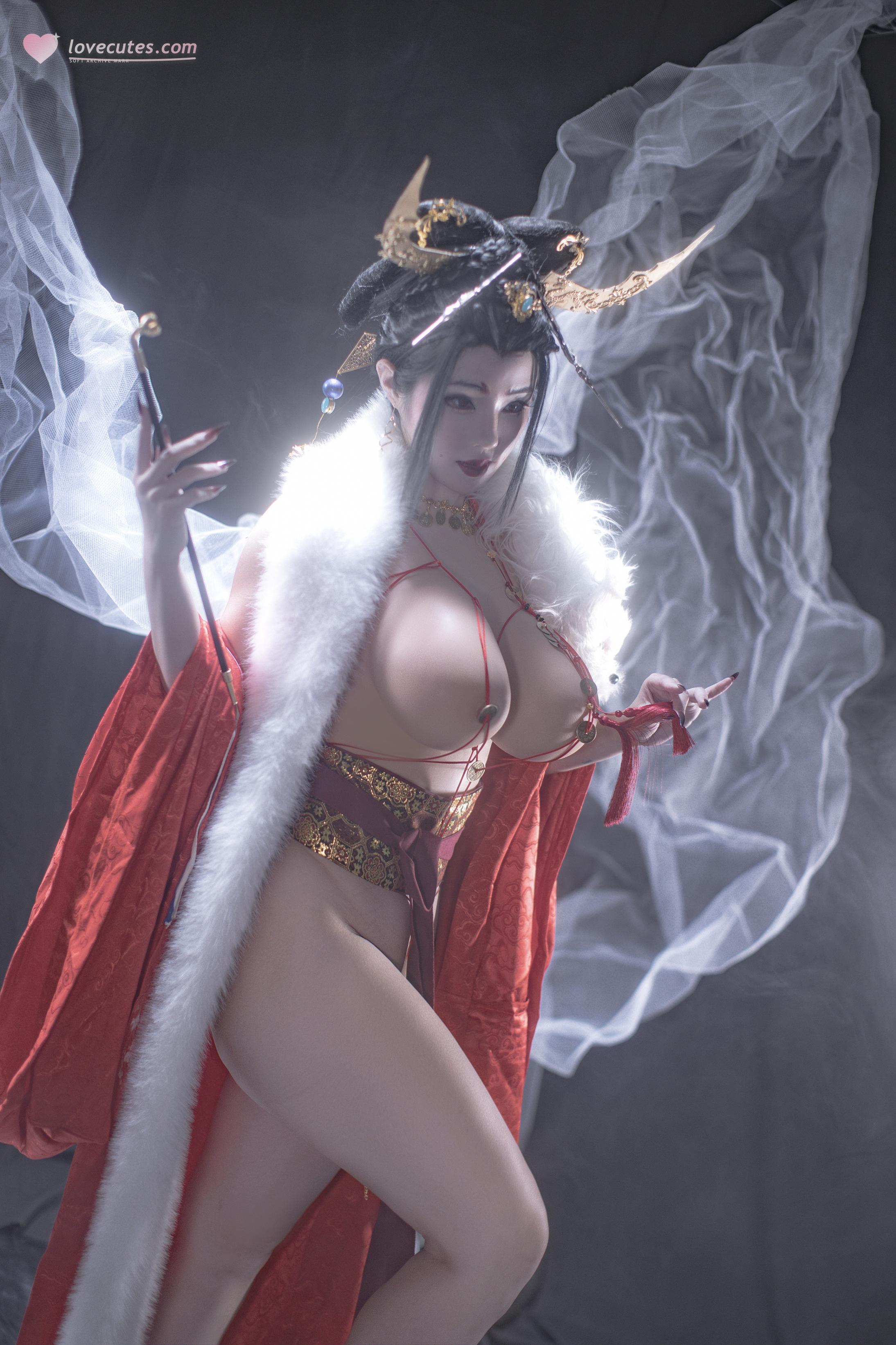 '[cosplay] TiTi - Hồ Ly Vô Thường: Phong Cách Cổ Điển Dưới Khói Sương, Vẻ Đẹp Quyến Rũ và Trang Phục Lộng Lẫy 91P'