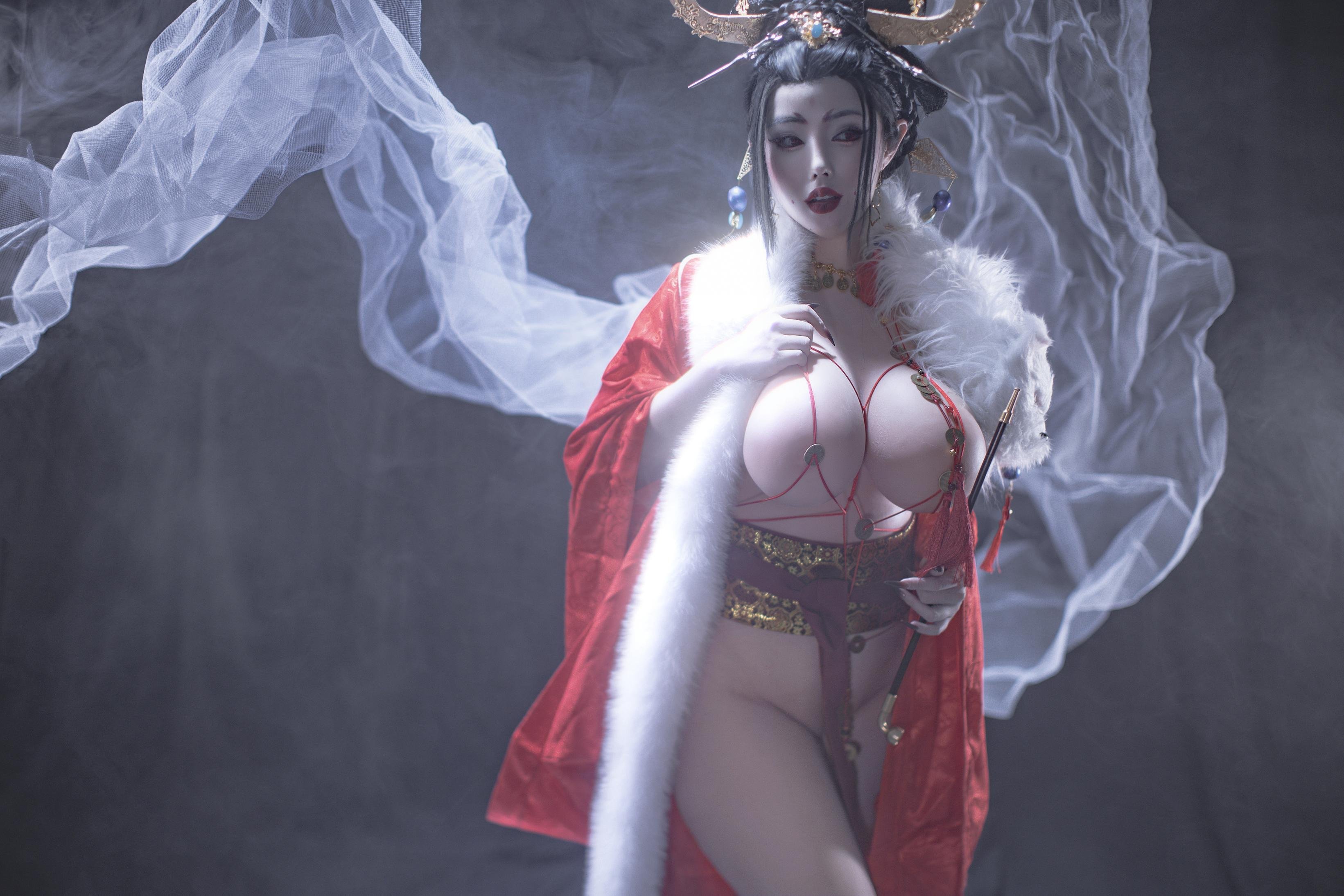 '[cosplay] TiTi - Hồ Ly Vô Thường: Phong Cách Cổ Điển Dưới Khói Sương, Vẻ Đẹp Quyến Rũ và Trang Phục Lộng Lẫy 91P'