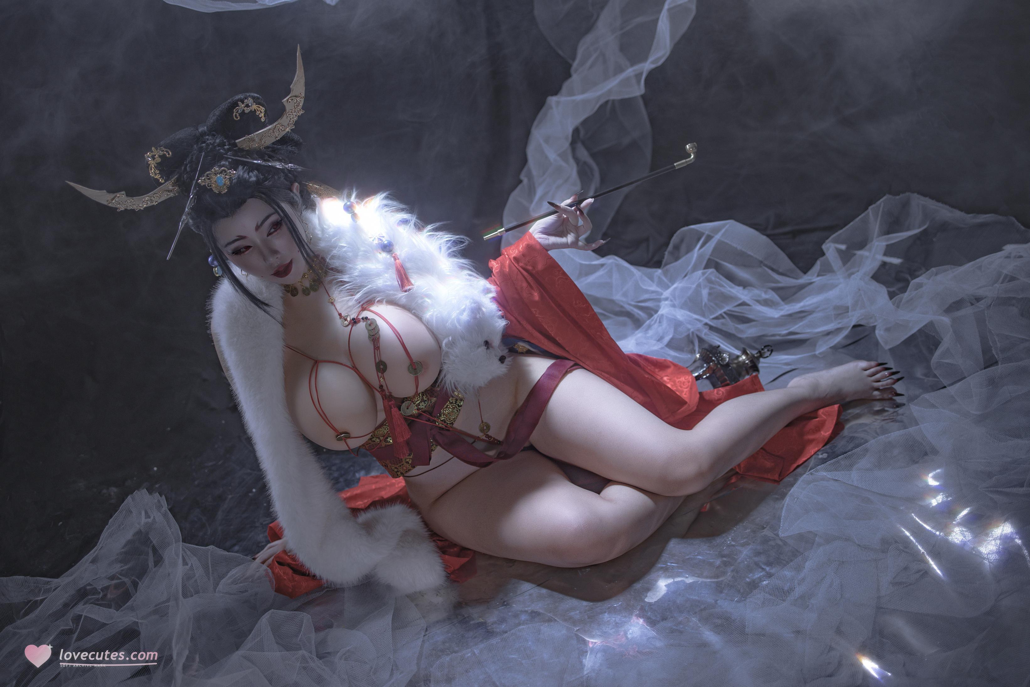 '[cosplay] TiTi - Hồ Ly Vô Thường: Phong Cách Cổ Điển Dưới Khói Sương, Vẻ Đẹp Quyến Rũ và Trang Phục Lộng Lẫy 91P'
