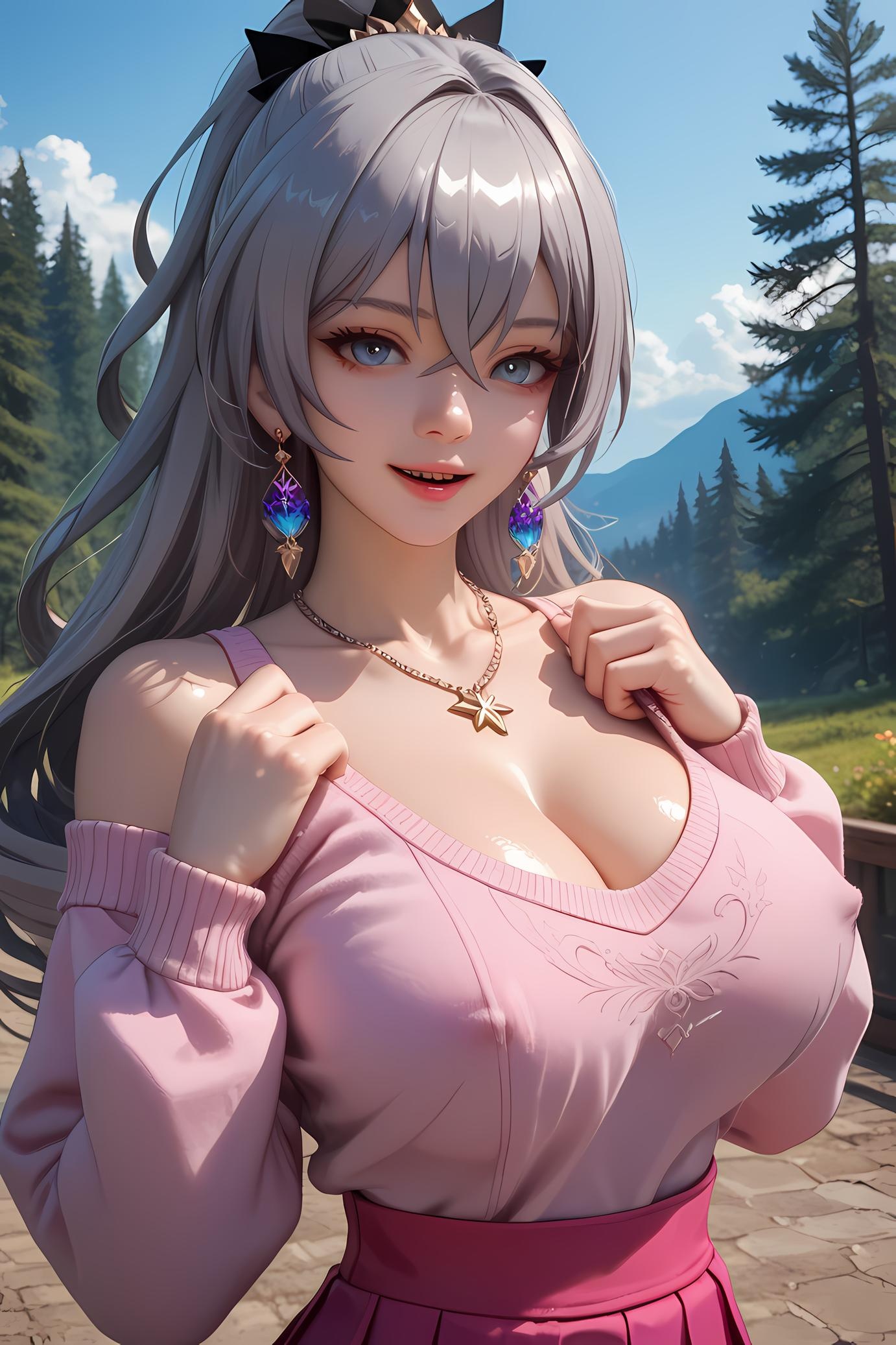 AI生成アニメ少女 - 崩坏星穹鉄道 ブローニャ：灰髪ピンクセーター巨乳 32P