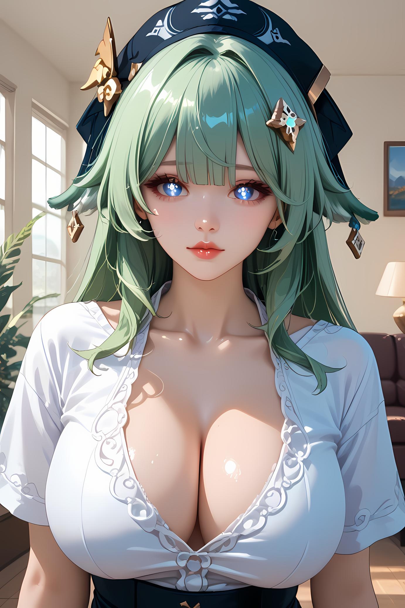 AI生成アニメ少女 - 崩坏星穹鉄道 藿藿：緑髪青水着爆乳 66P
