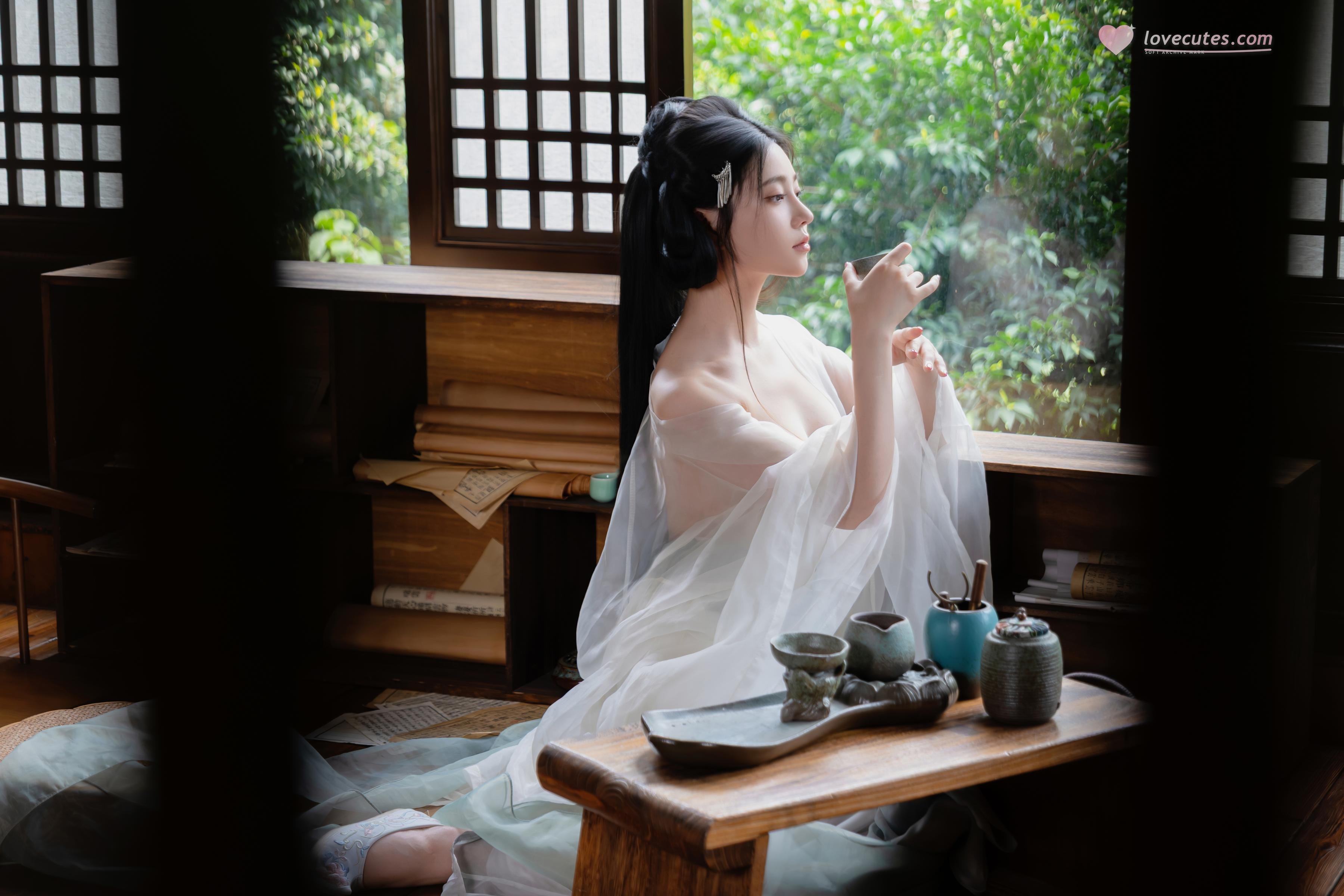 [Ảnh] Nnian - 浣溪沙: Áo Gấm Mỏng Manh, Vẻ Đẹp Quyến Rũ Từ Cửa Sổ Gỗ, Phong Cách Cổ Điển 80P