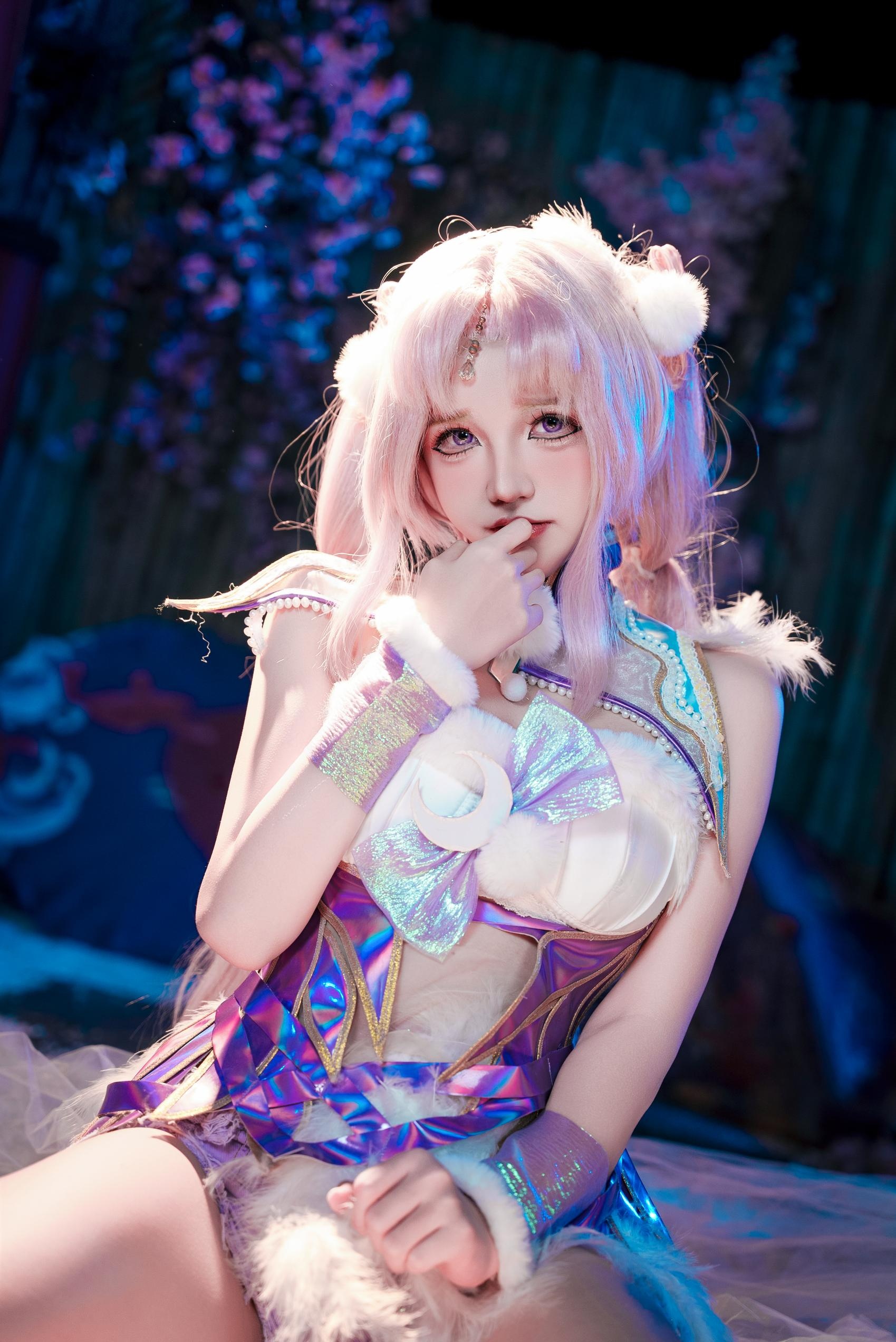 [costume play] 阿薰kaOri - 永劫無間 殷紫萍：粉髪桜礼装露点露穴 大尺度再現 61P1V