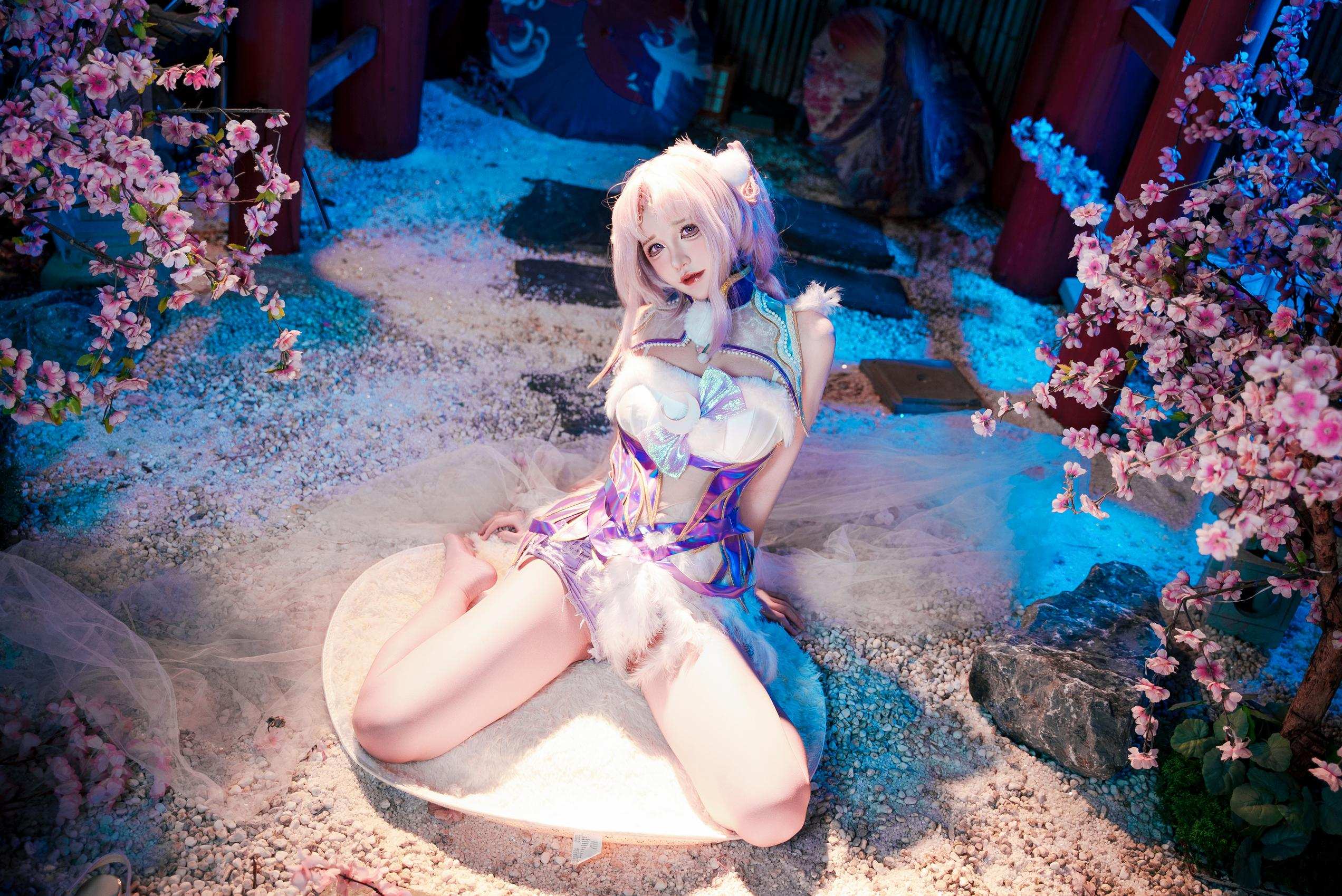 [costume play] 阿薰kaOri - 永劫無間 殷紫萍：粉髪桜礼装露点露穴 大尺度再現 61P1V