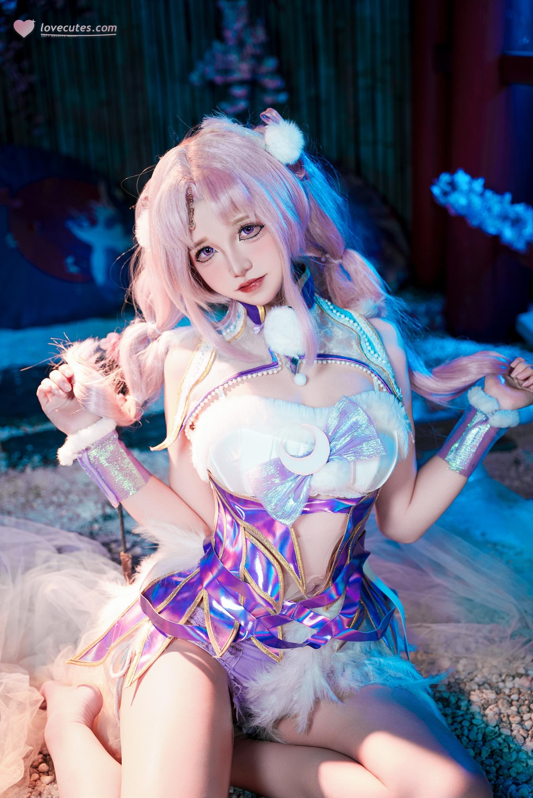 [costume play] 阿薰kaOri - 永劫無間 殷紫萍：粉髪桜礼装露点露穴 大尺度再現 61P1V