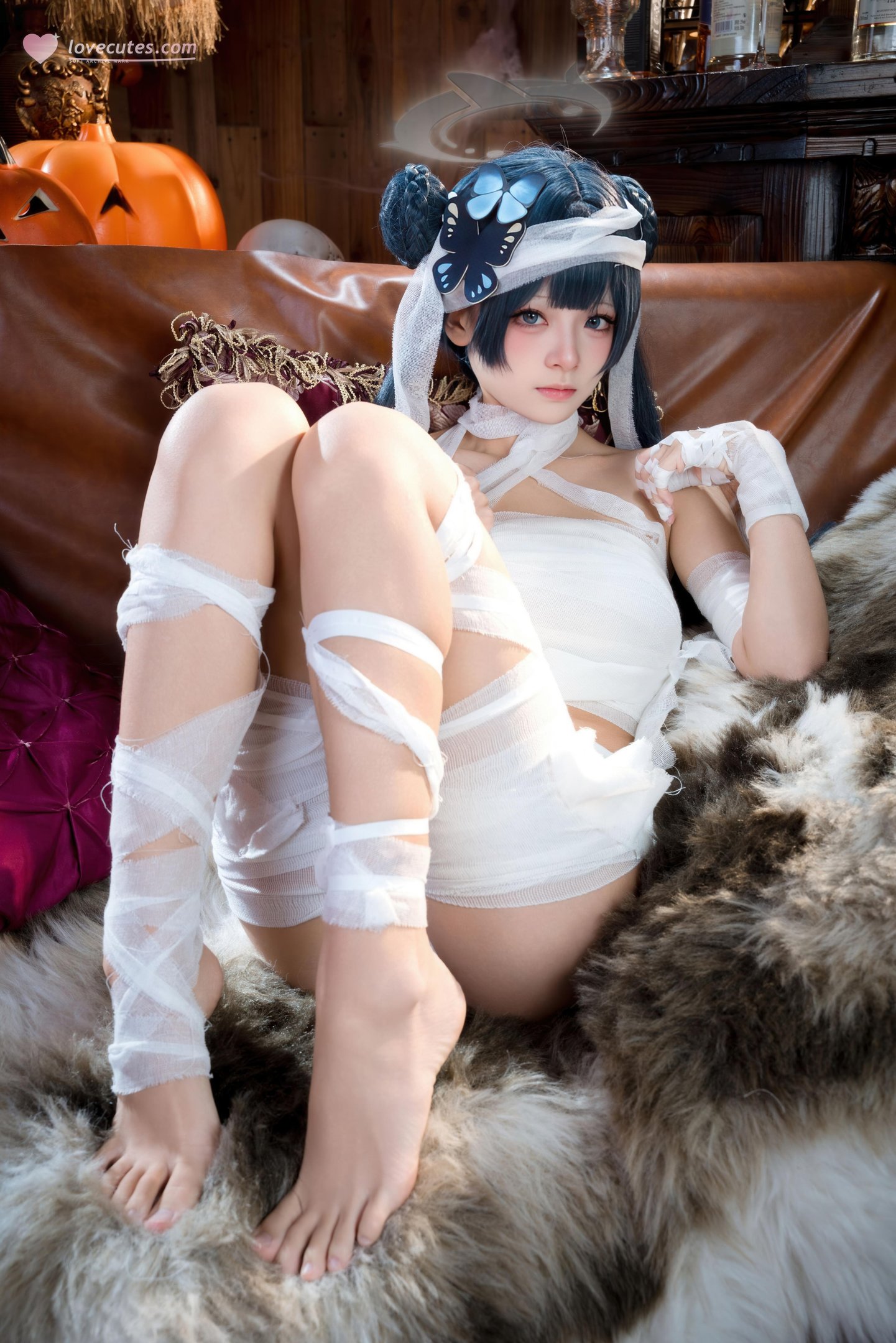 [寫真] 九柒喵 - 好美＆妃咲萬聖節：白絲繃帶白虎 糖果主題美腿 51P