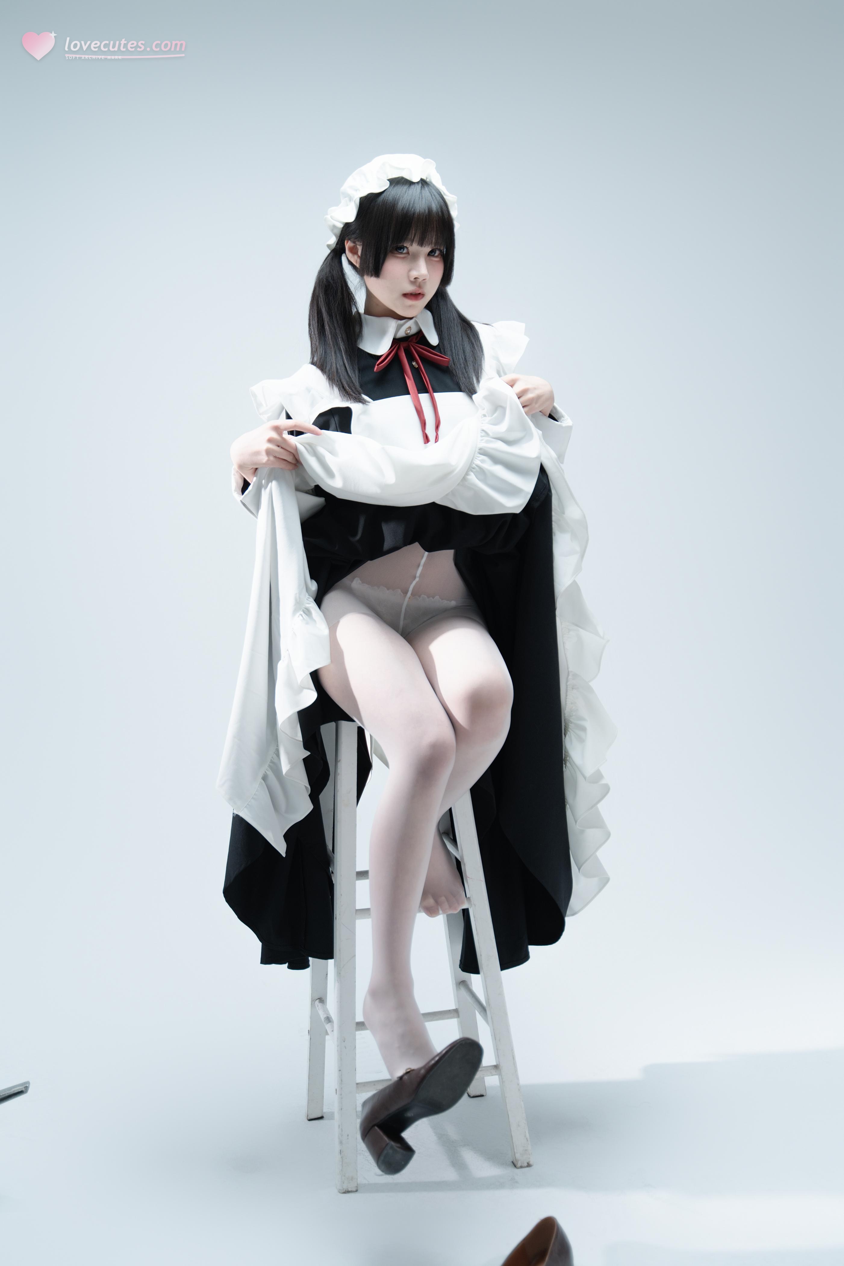 [사진] 청수 나기 - 츤데레 메이드 먹는 법: 검은 머리 쌍말총 메이드복, 아름다운 다리 106P