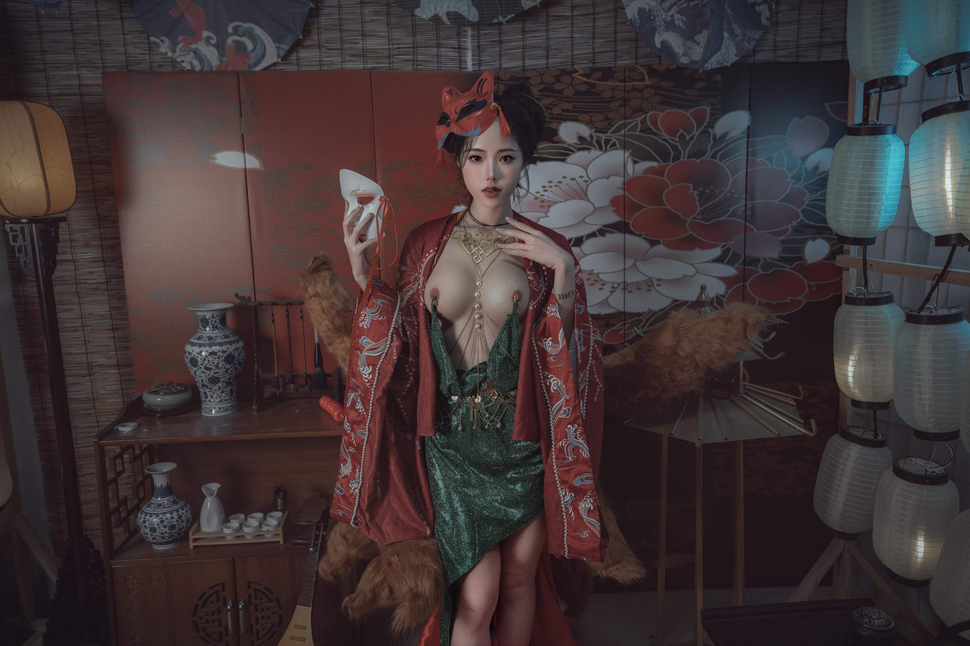 [寫真] 鈦合金TiTi - 青丘赤狐：古風狐系露肩低胸 美腿美胸 64P