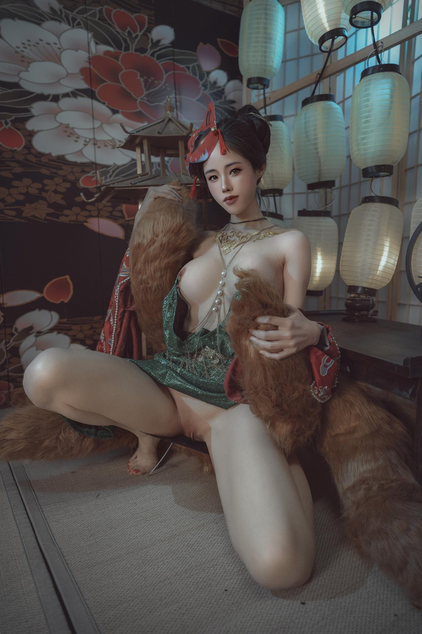 [写真] チタン合金TiTi - 青丘赤狐：古風な狐系露肩低胸 美脚美胸 64P