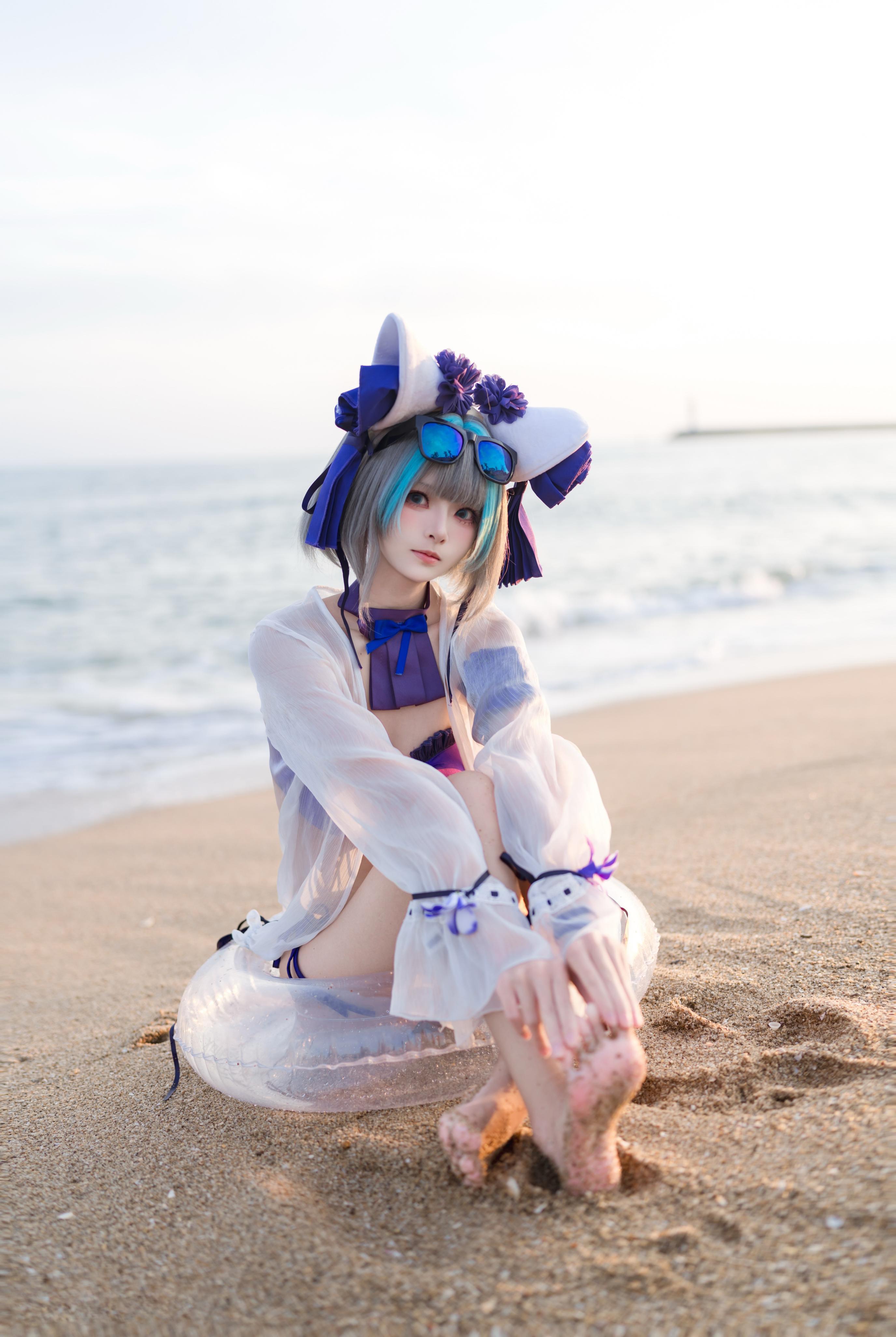 [costume] 九柒喵 - 碧蓝航线 Chai Quận Bơi: Bikini Bãi Biển, Đùi Đẹp, Mông Quyến Rũ 26P