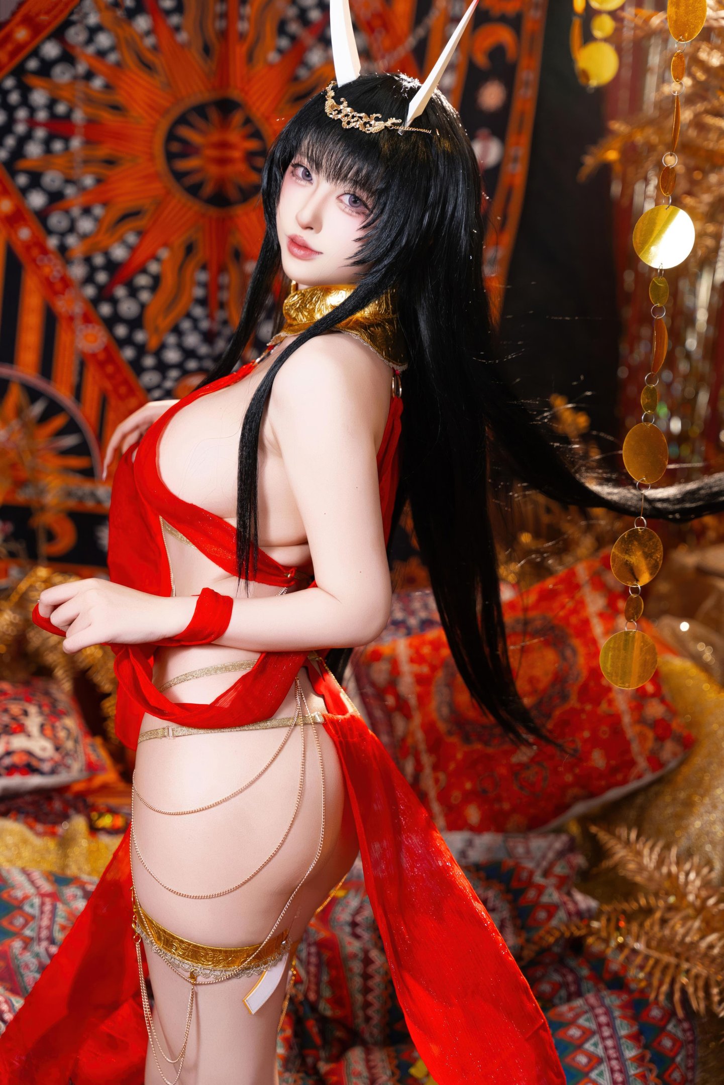 [cosplay] 清水由乃 - 碧藍航線 能代舞娘：紅裙舞娘美腿翹臀 59P2V