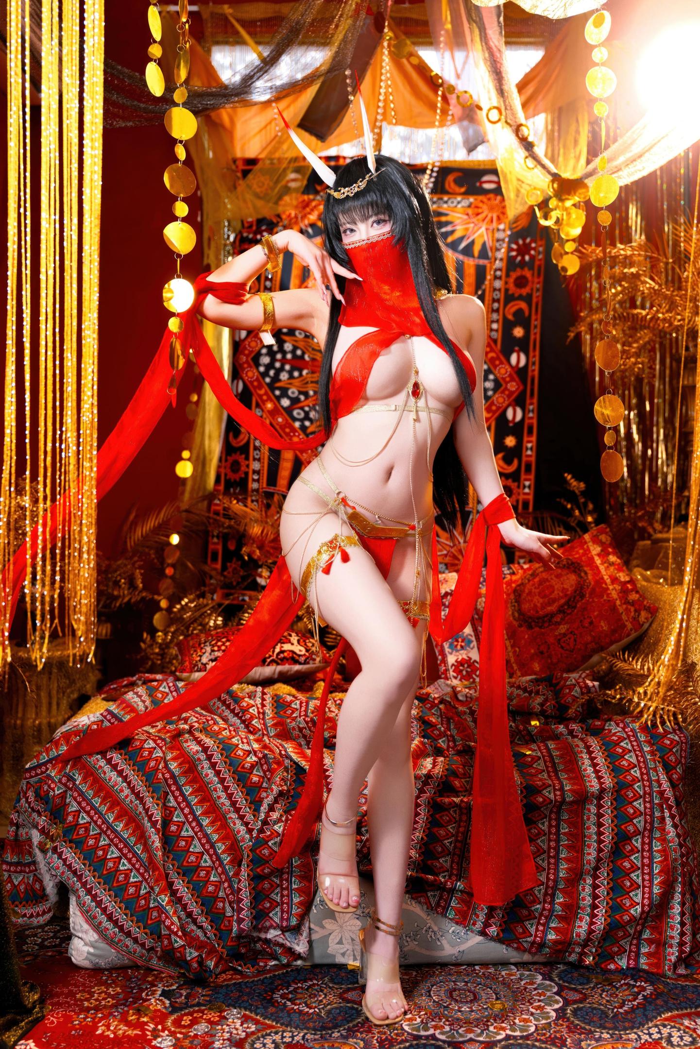 '[cosplay] 清水由乃 - 碧蓝航线 能代舞娘: Cô Nàng Mặc Đầm Đỏ Với Đôi Chân Dài Và Mông Quyến Rũ 59P2V'