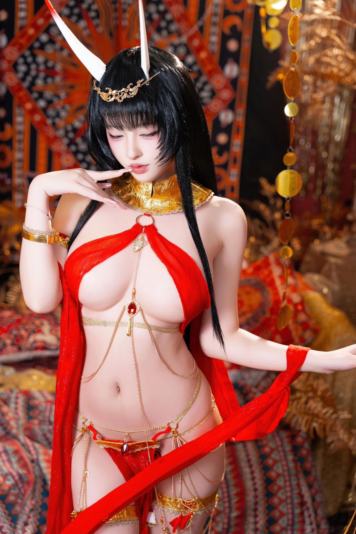 '[cosplay] 清水由乃 - 碧蓝航线 能代舞娘: Cô Nàng Mặc Đầm Đỏ Với Đôi Chân Dài Và Mông Quyến Rũ 59P2V'