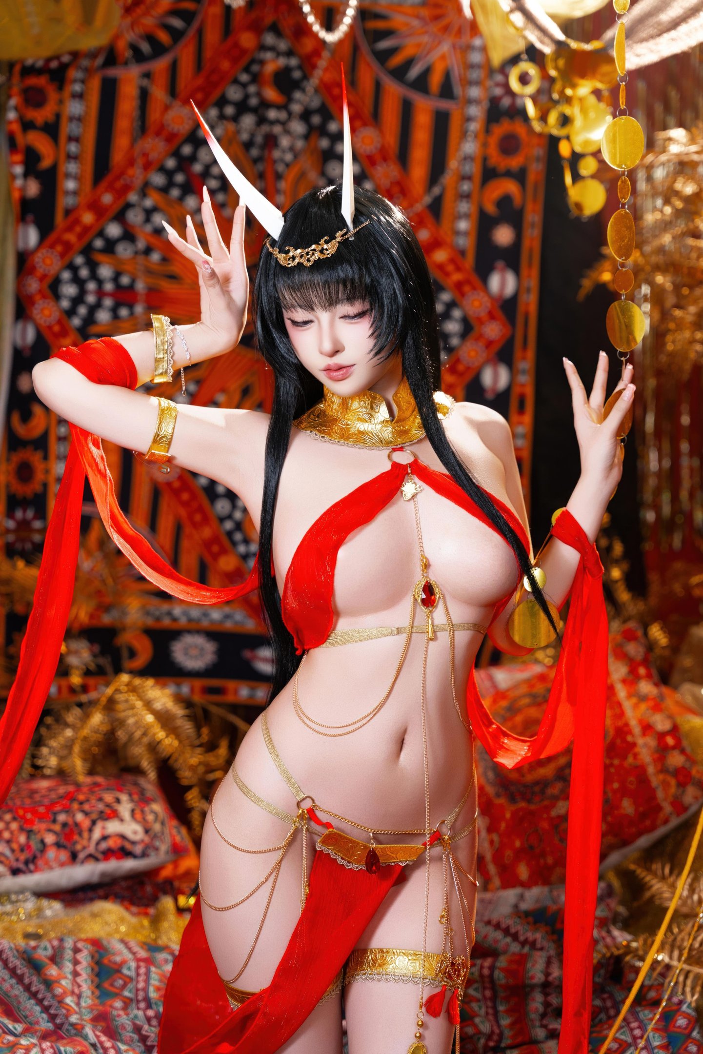 '[cosplay] 清水由乃 - 碧蓝航线 能代舞娘: Cô Nàng Mặc Đầm Đỏ Với Đôi Chân Dài Và Mông Quyến Rũ 59P2V'