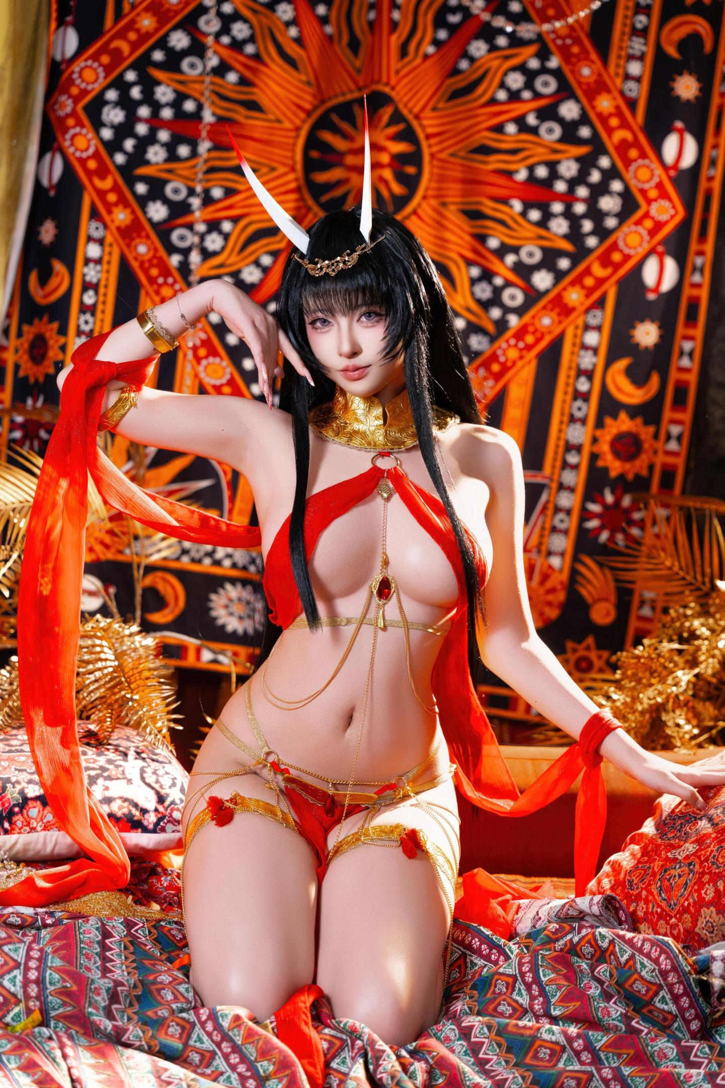 '[cosplay] 清水由乃 - 碧蓝航线 能代舞娘: Cô Nàng Mặc Đầm Đỏ Với Đôi Chân Dài Và Mông Quyến Rũ 59P2V'
