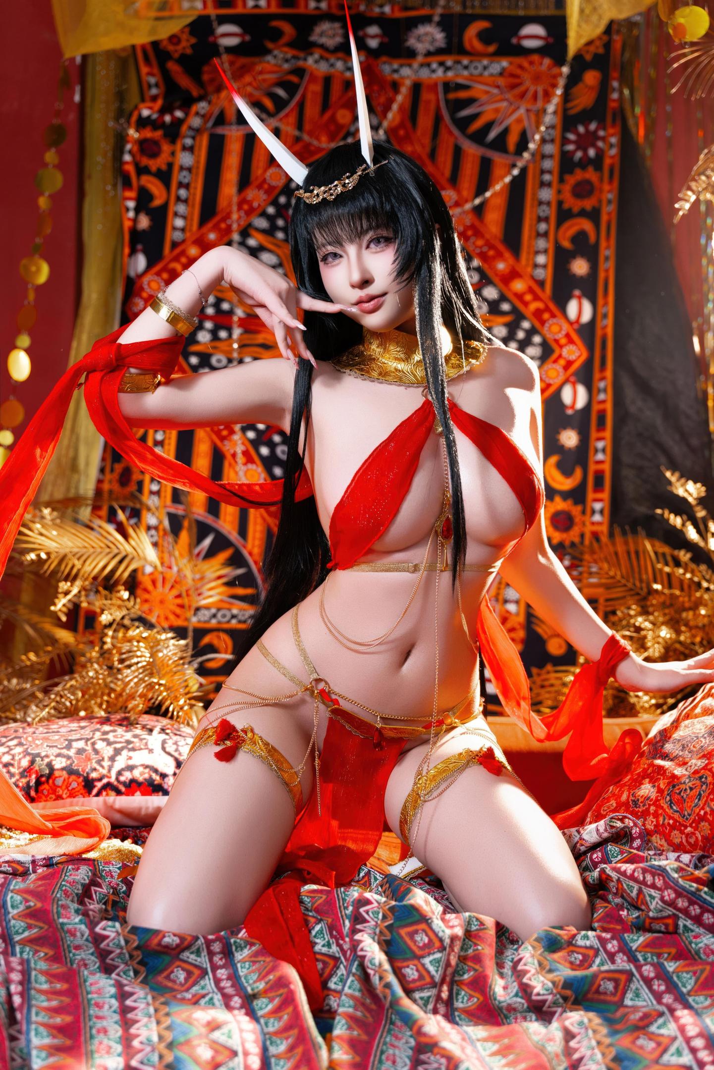 '[cosplay] 清水由乃 - 碧蓝航线 能代舞娘: Cô Nàng Mặc Đầm Đỏ Với Đôi Chân Dài Và Mông Quyến Rũ 59P2V'
