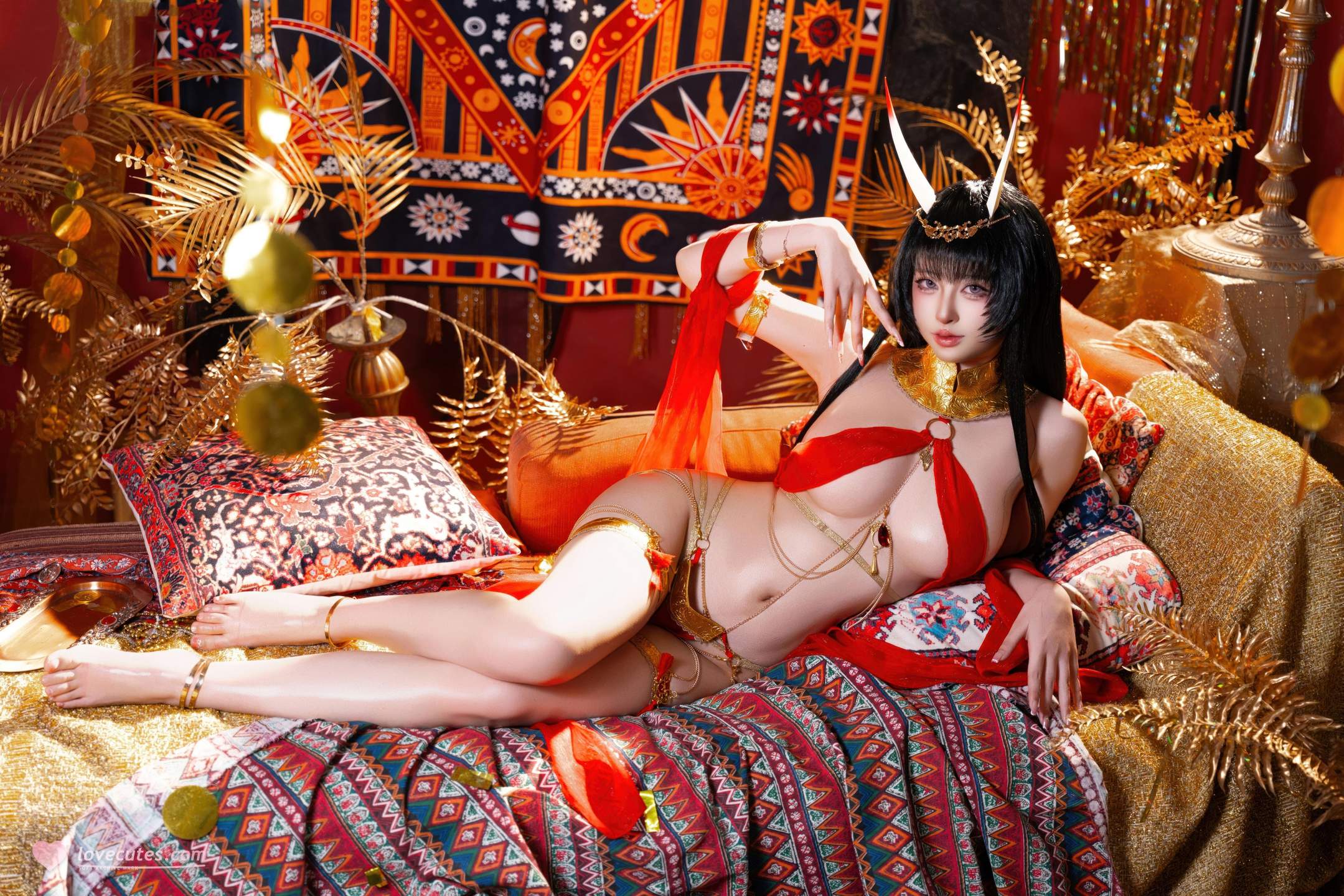 [cosplay] 清水由乃 - 碧蓝航线 能代舞娘：红裙舞娘美腿翘臀 59P2V